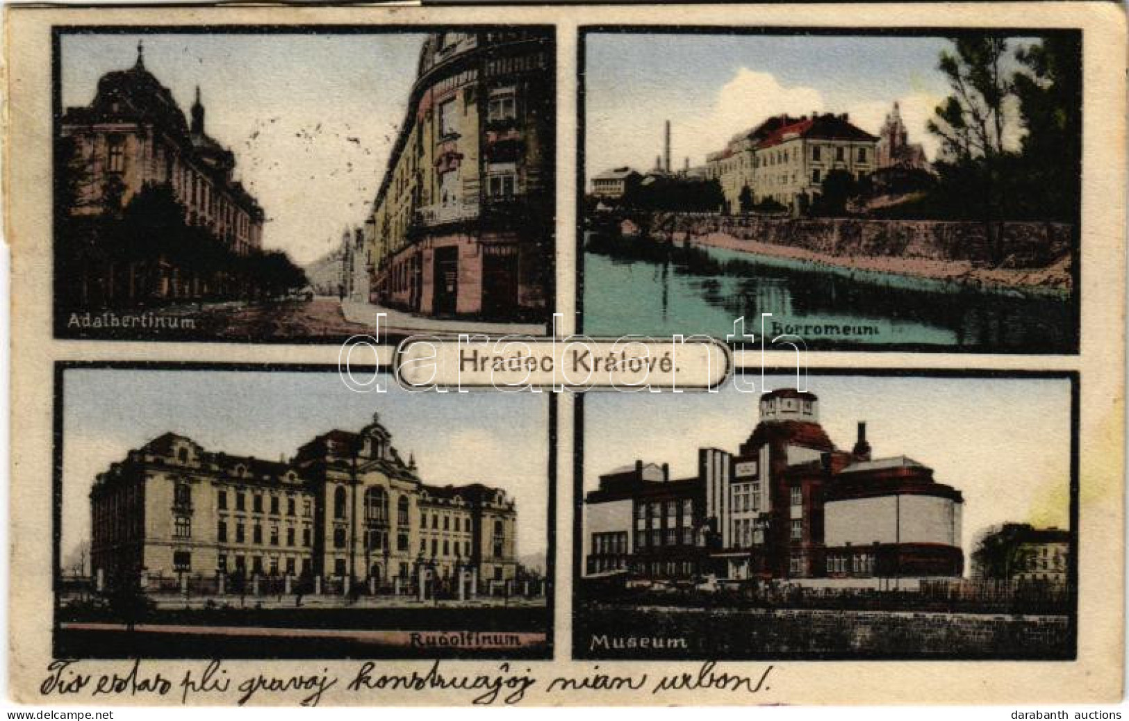 T2/T3 1919 Hradec Králové, Königgrätz; Rudolfinum, Adalbertinum, Borromeum, Museum / Deaf-mute School, Street View, Old  - Unclassified