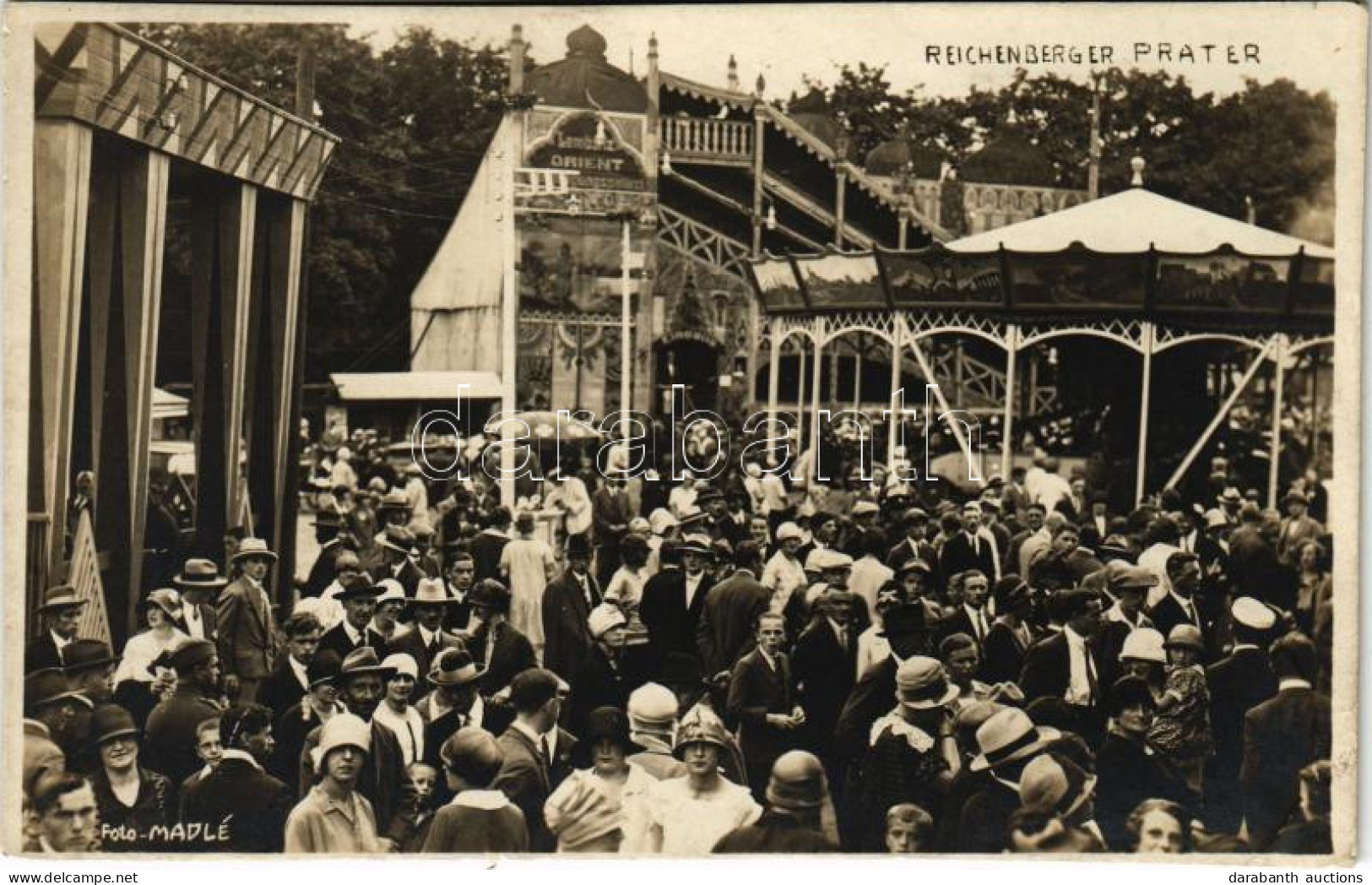 T4 1927 Liberec, Reichenberg; Reicehnberger Prater / Amusement Park. Foto Madlé Photo (cut) - Ohne Zuordnung