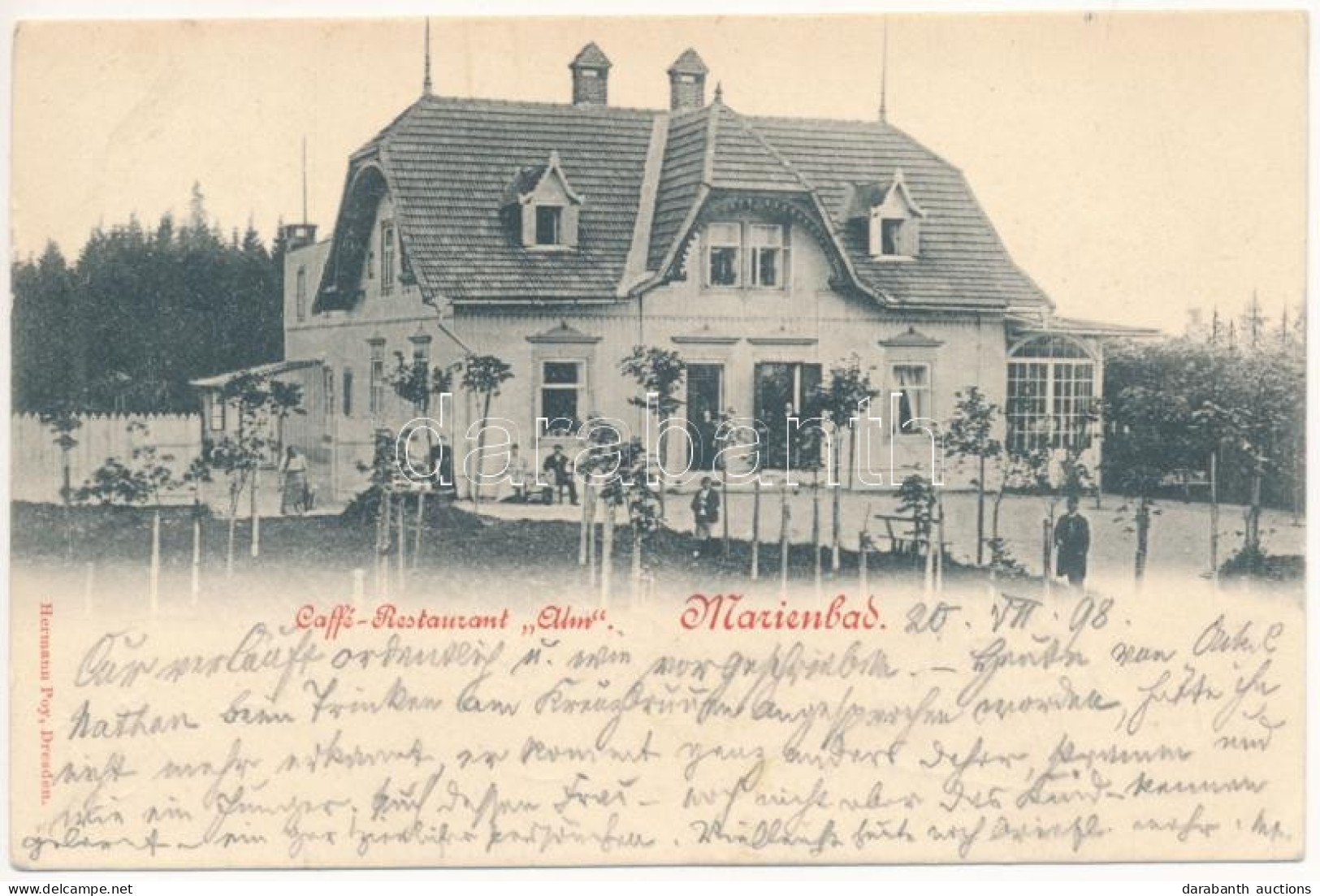 T2/T3 1899 (Vorläufer) Mariánské Lázne, Marienbad; Caffé-Restaurant Ahn. Hermann Poy (EK) - Ohne Zuordnung