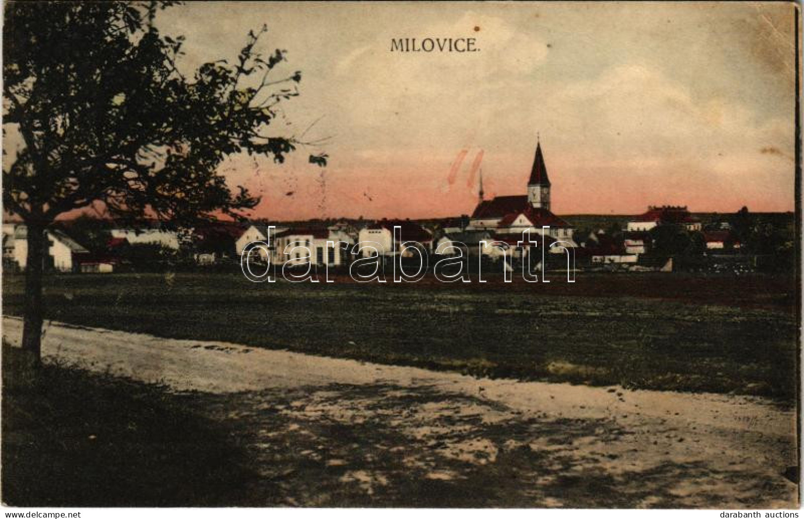 * T3 Milovice, Milowitz; General View, Church. Nakl. K. Zuna (Rb) - Unclassified
