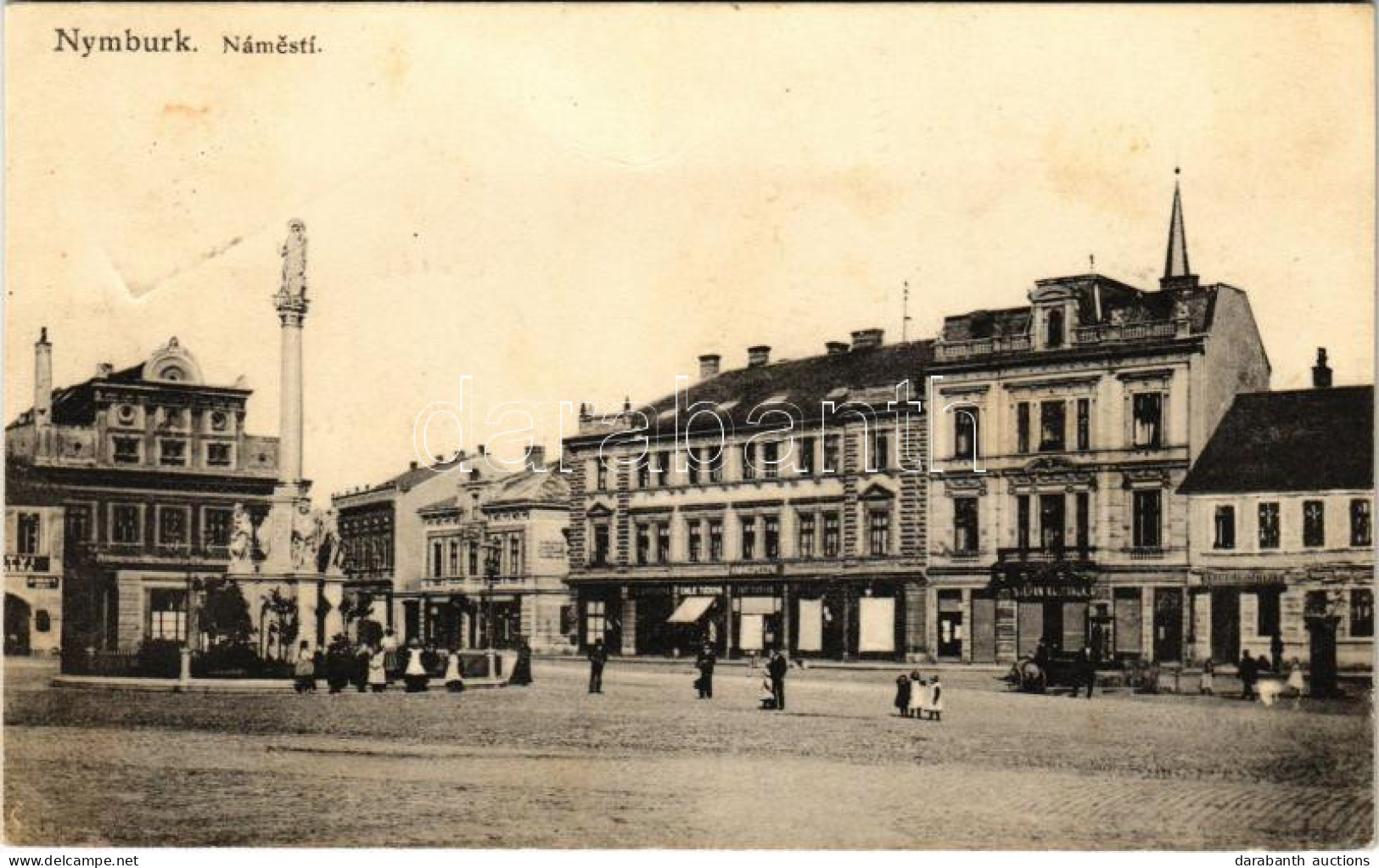 T2/T3 Nymburk, Nimburg, Neuenburg An Der Elbe; Námesti. Nakl. K. Zuna / Square With The Plague Column, Emilie Tuckova Sh - Ohne Zuordnung