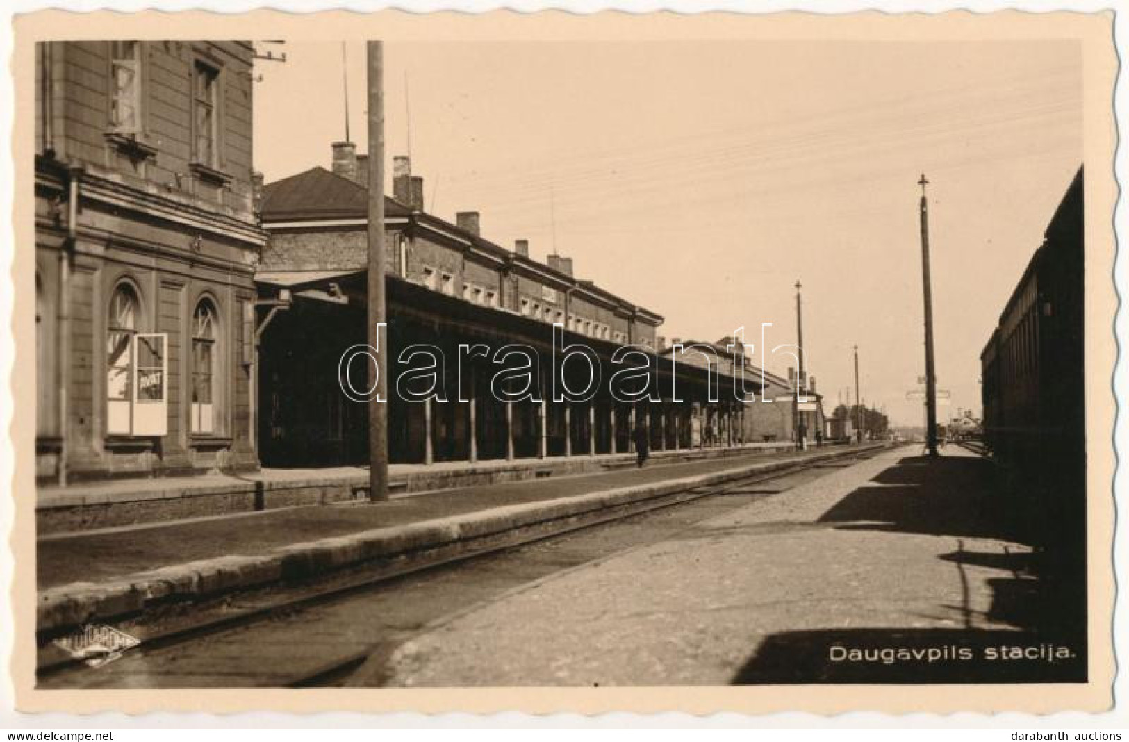 * T1 1939 Daugavpils, Dvinsk, Dwinsk; Stacija / Railway Station. Photo - Non Classés
