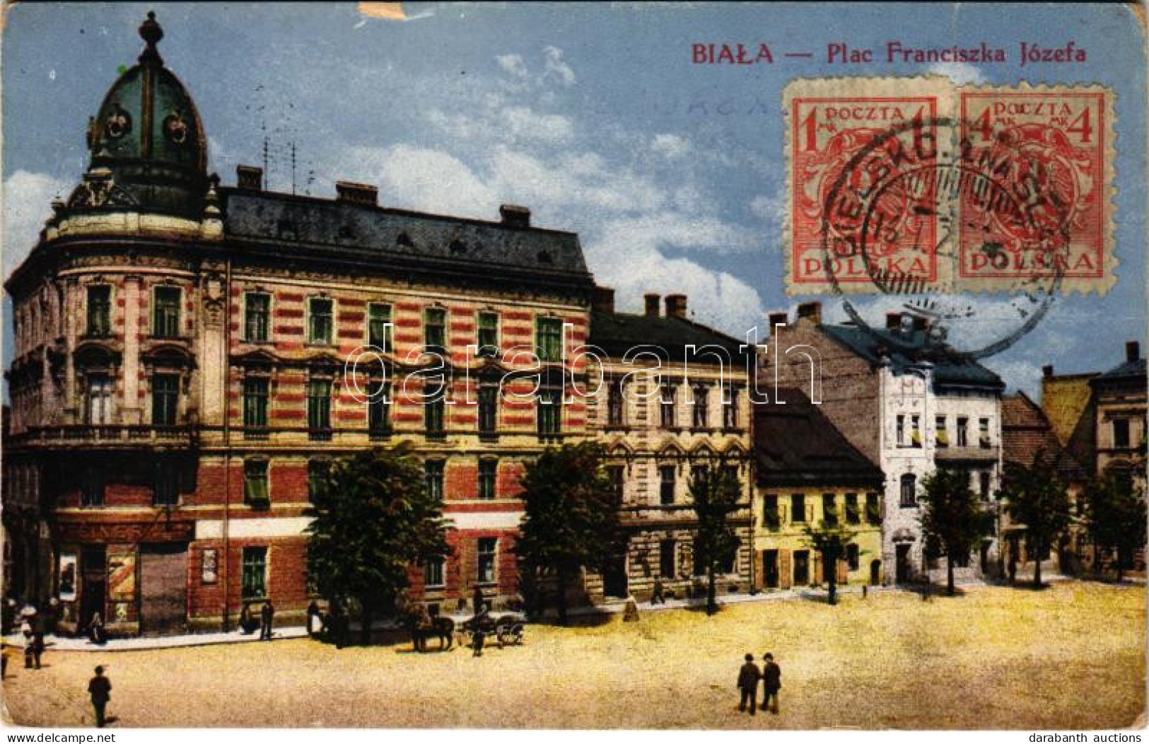 T2/T3 1922 Bielsko-Biala, Biala; Plac Franciszka Jozefa / Square (surface Damage) - Non Classés