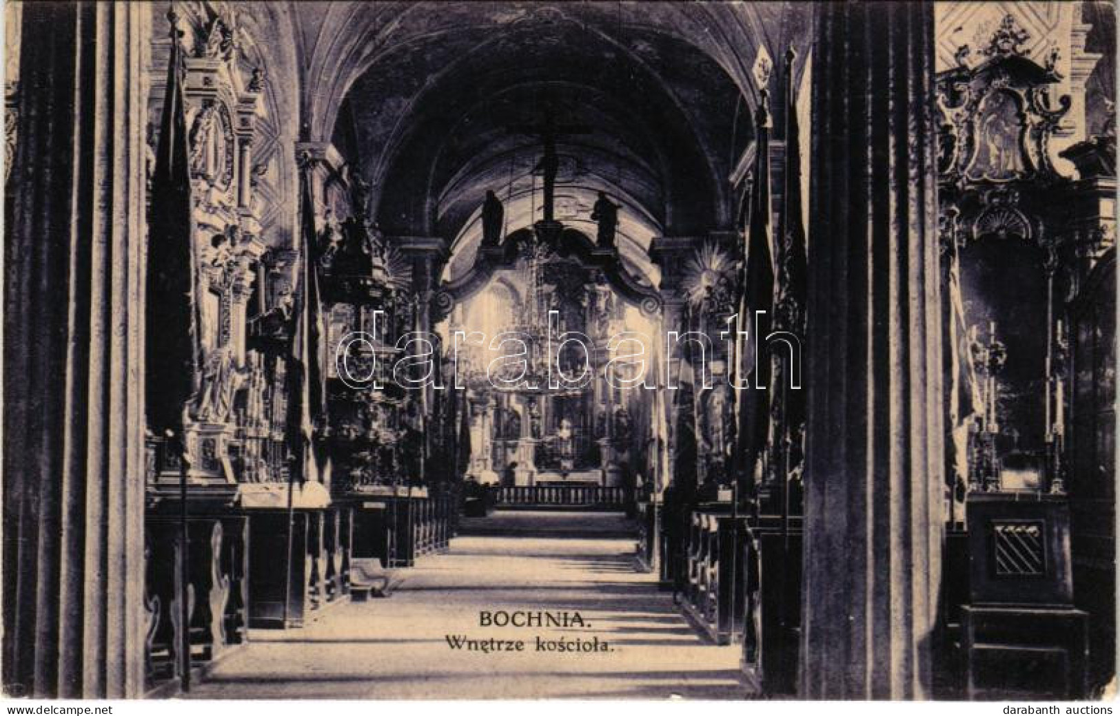 T2/T3 1915 Bochnia, Salzberg; Wnetrze Kosciola / Church Interior (EK) + "Von Der Armee Im Felde" - Ohne Zuordnung