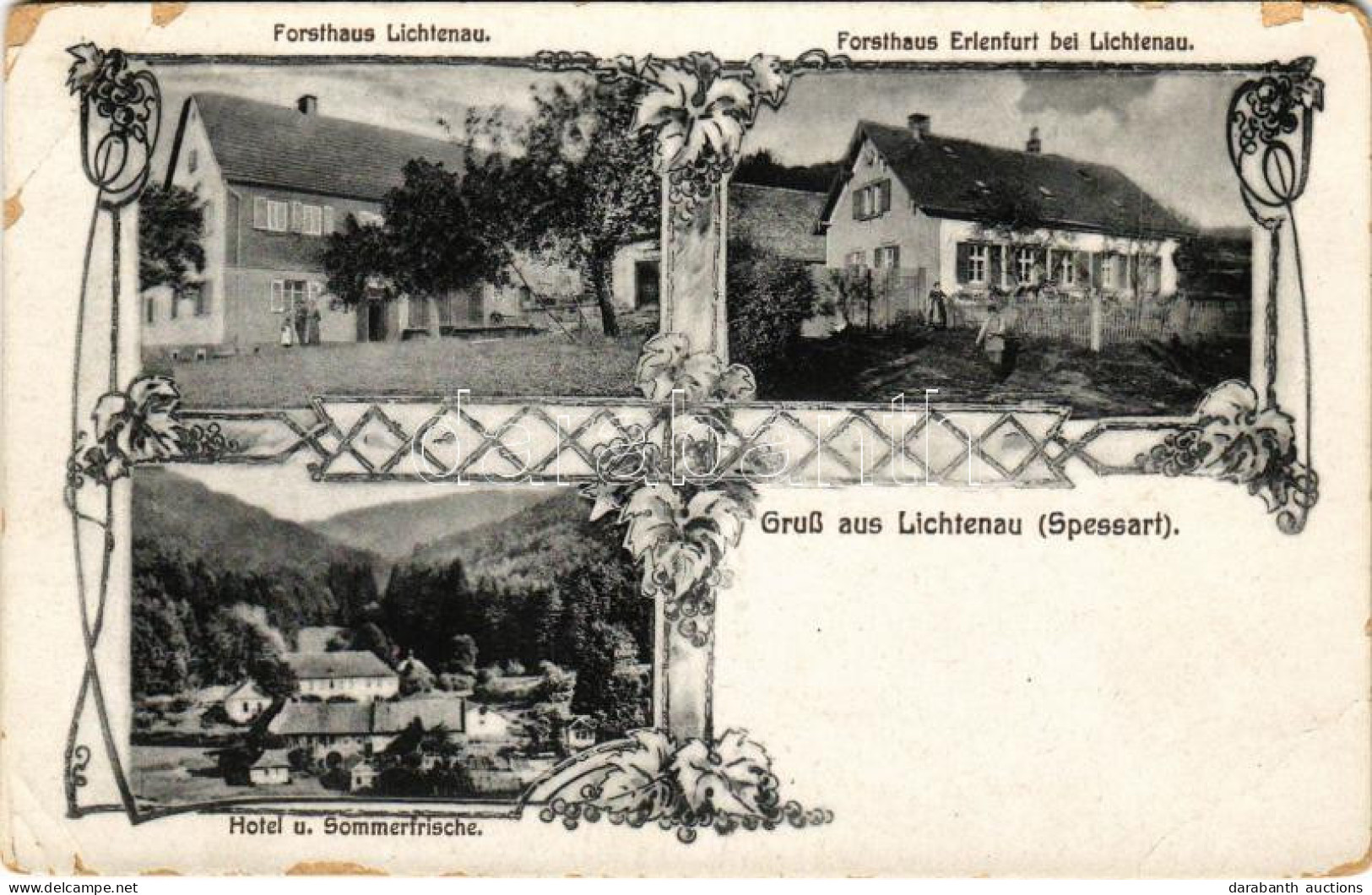 ** T4 Lichtenau (Spessart, Rothenbuch), Hotel U. Sommerfrische, Forsthaus Lichtenau, Forsthaus Erlenfurt / Forestry, For - Ohne Zuordnung