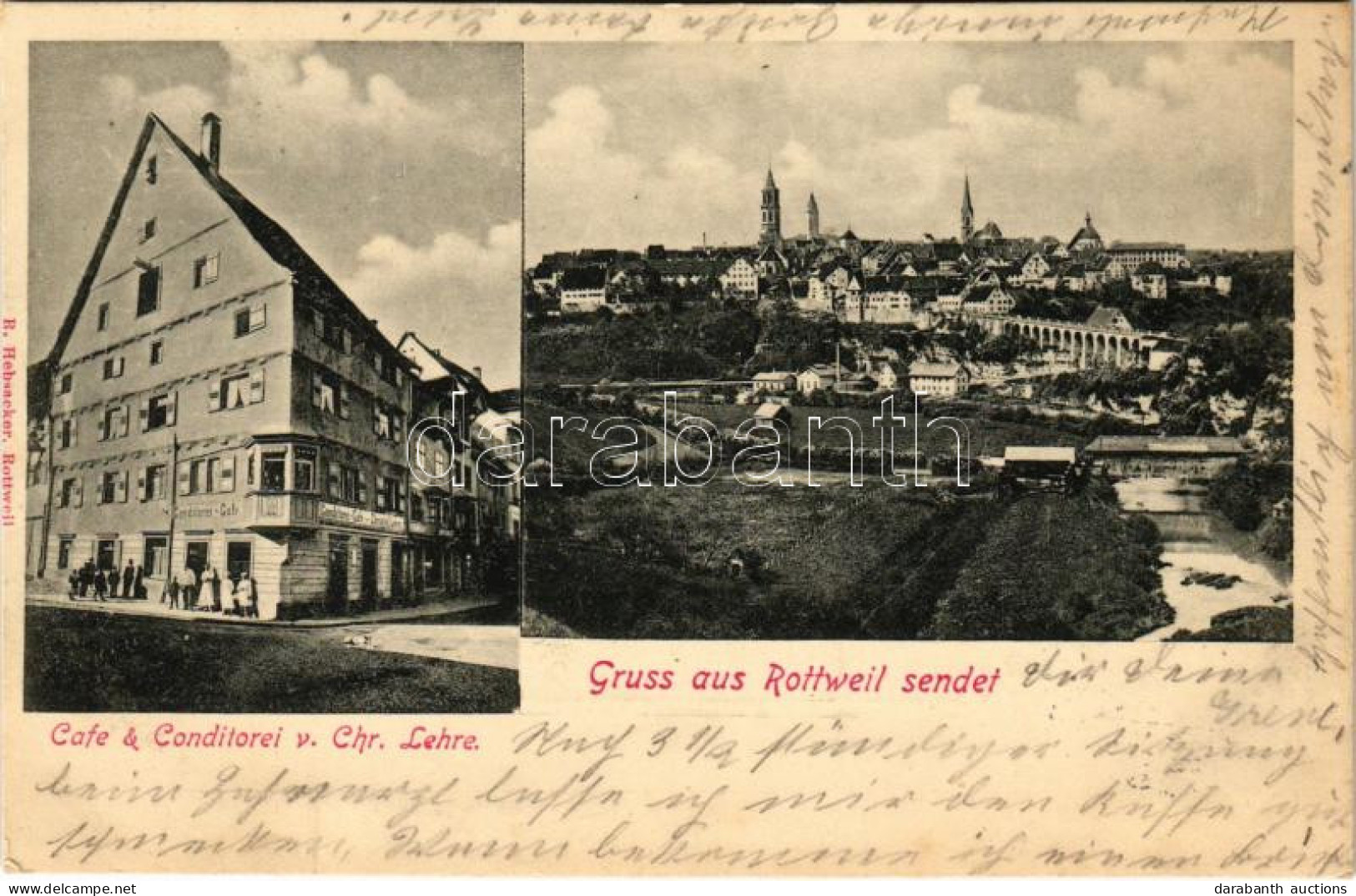 T2/T3 1907 Rottweil, Café & Conditorei V. Chr. Lehre / Café And Confectionery - Ohne Zuordnung