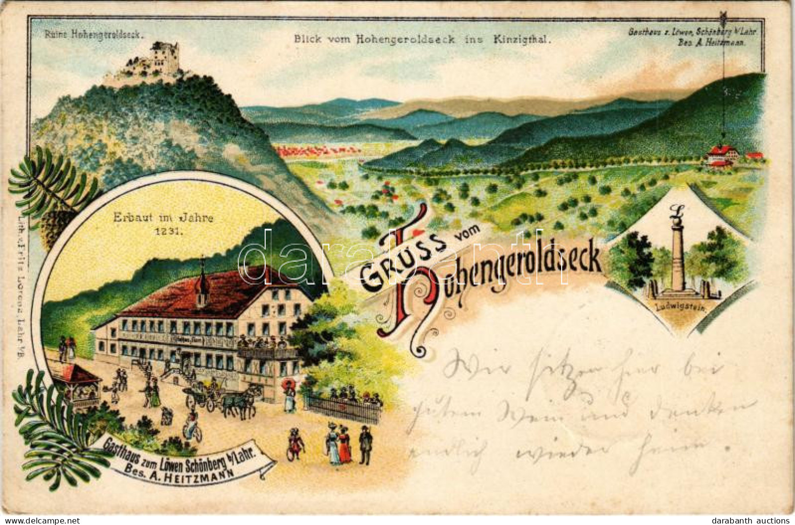 T2/T3 1904 Seelbach, Gruss Vom Hohengeroldseck. Ruine Hohengeroldseck, Blick Vom Hohengeroldseck Ins Kinzigthal, Gasthau - Zonder Classificatie