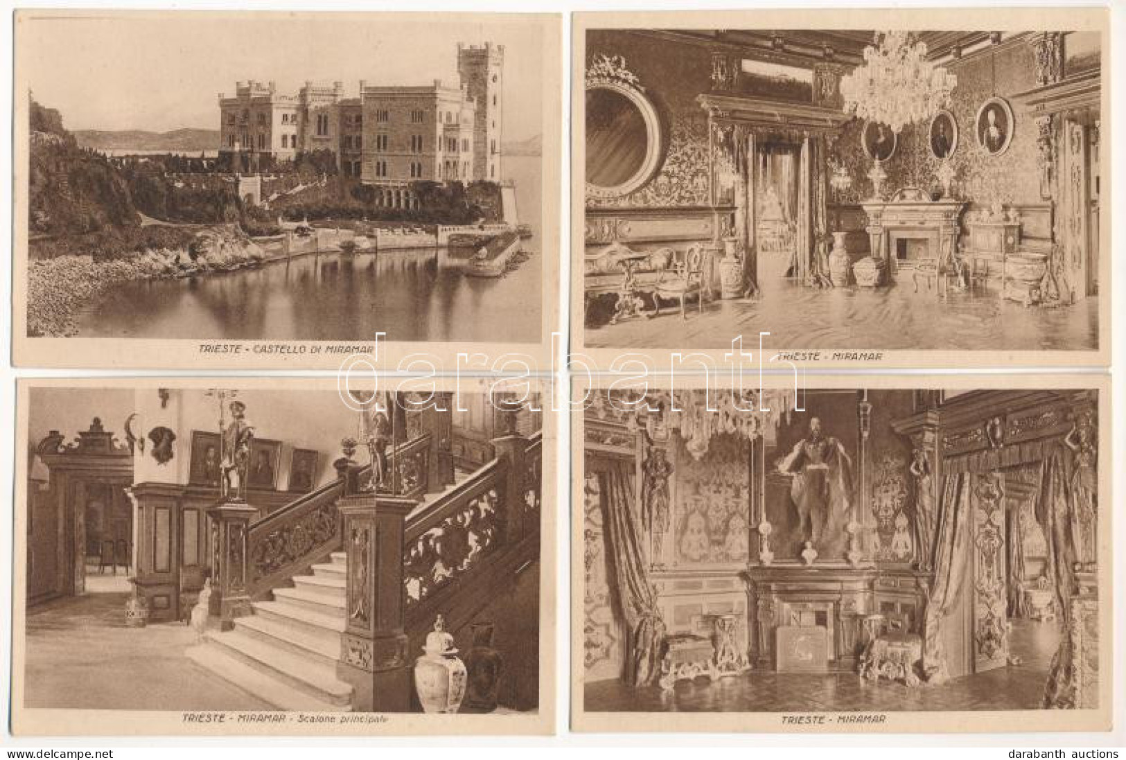 ** Trieste, Miramar - 10 Pre-1945 Interior Postcards In Their Own Case - Ohne Zuordnung