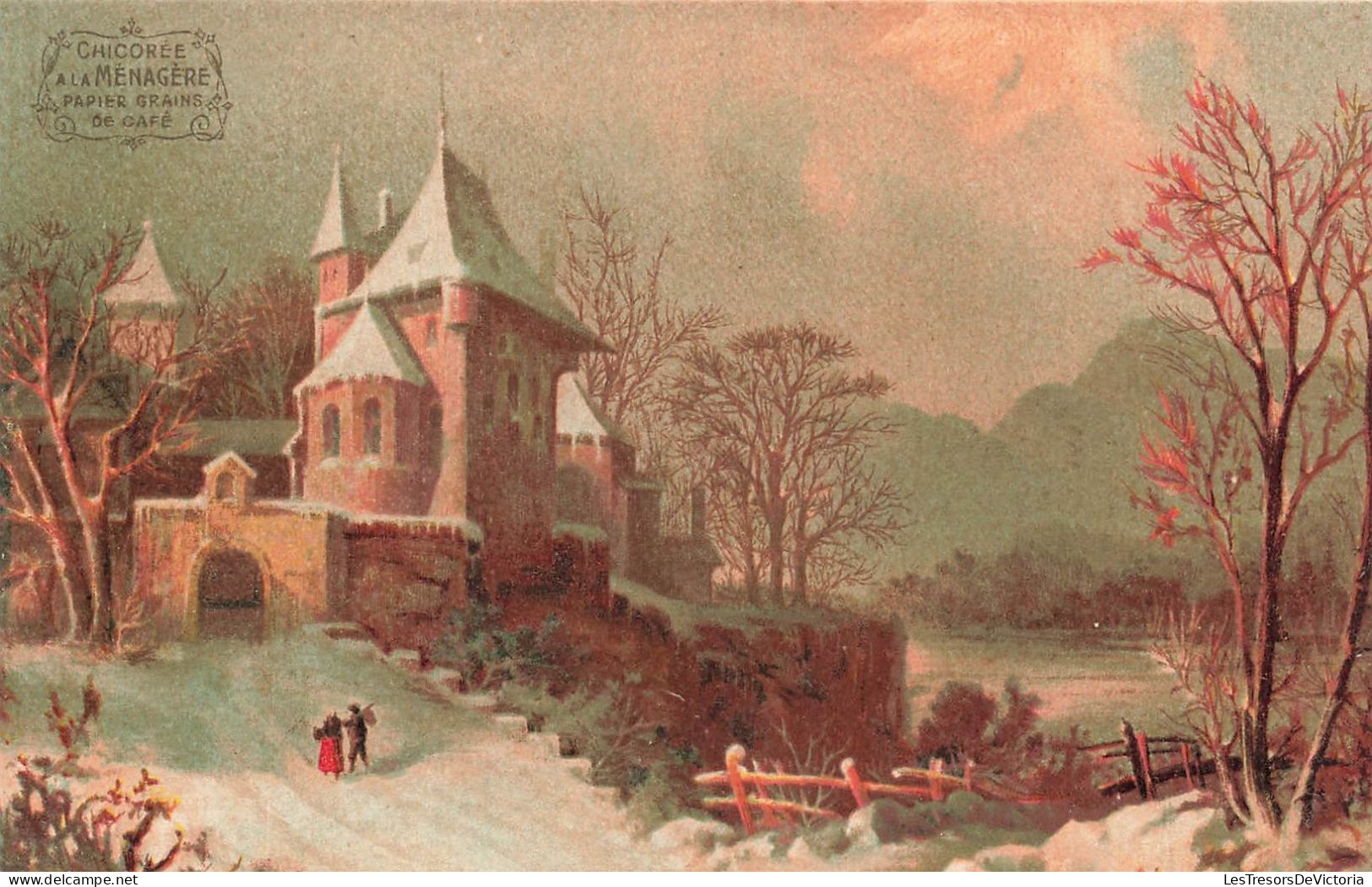 FANTAISIES - Château - Entrée - Neige - Carte Postale Ancienne - Autres & Non Classés