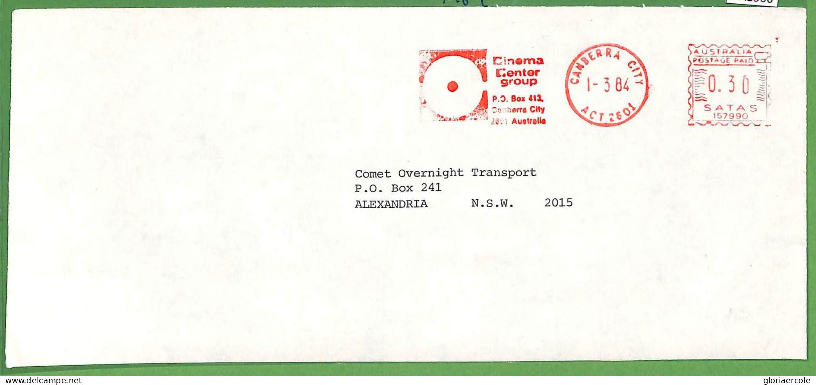 ZA1566 - AUSTRALIA - POSTAL HISTORY - Mechanical Postmark FILM Cinema 1984 - FRONT - Marcofilia