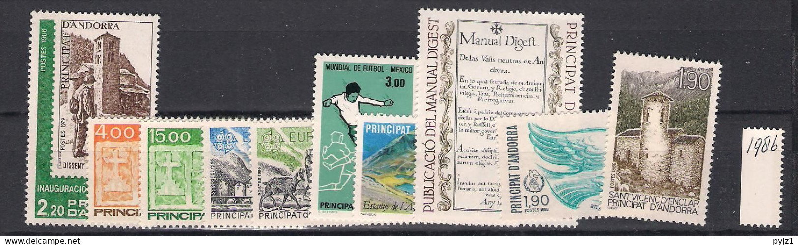 1986  MNH Andorra (French), Year  Complete According To Michel, Postfris** - Ganze Jahrgänge