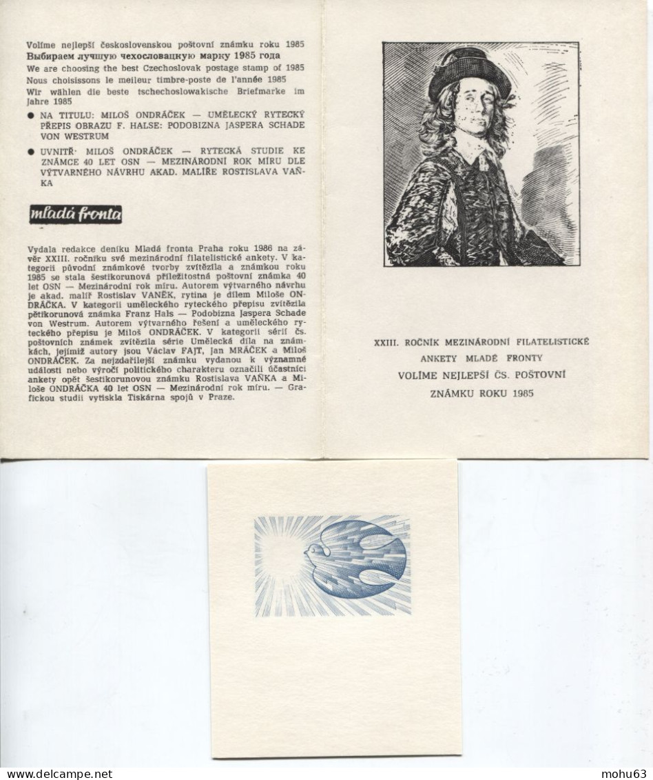 Geschenkblatt, UNO Entwurfsstudie. Faltblatt Mit Der Beilage 'UNO', Studie Zu # 2806 Von Milos - Storia Postale