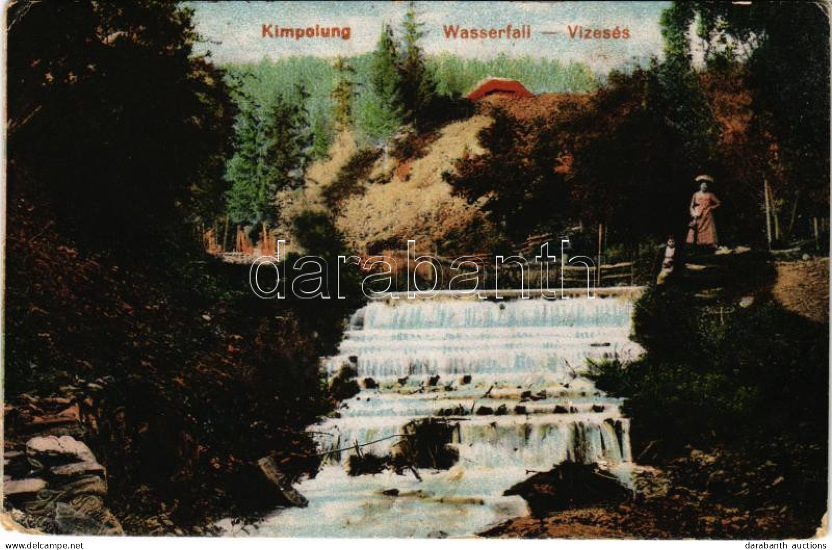 T3/T4 1917 Campulung Moldovenesc, Moldvahosszúmező, Kimpolung (Bukovina, Bukowina); Wasserfall / Vízesés. Vasúti Levelez - Non Classificati