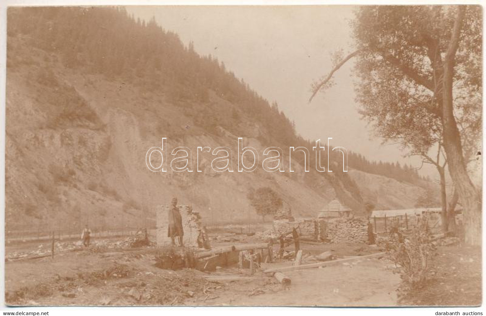 * T2 ~1917 Pojorata, Pozoritta (Suceava); Első Világháborús Leégett Vízimalom, Osztrák-magyar Katona / WWI K.u.k. Milita - Ohne Zuordnung