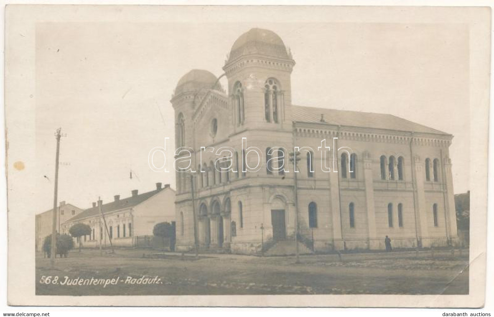 * T4 Radauti, Radóc, Radautz (Bukovina, Bucovina, Bukowina); Judentempel / Zsinagóga / Synagogue. Photo (non PC) (vágott - Unclassified