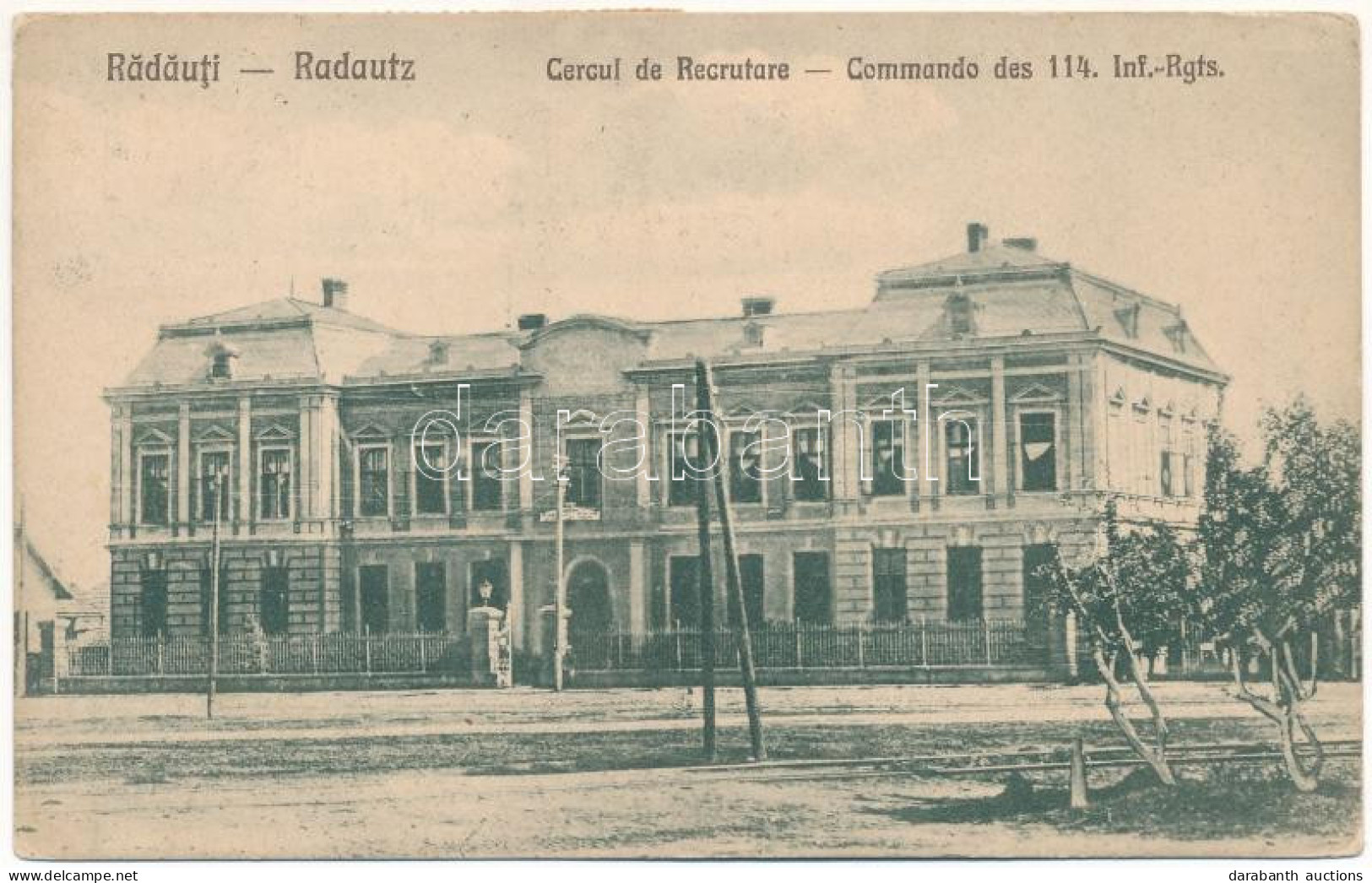 T2/T3 1923 Radauti, Radóc, Radautz (Bukovina, Bucovina, Bukowina); Cercul De Recrutare, Commando Des 114. Inf.-Rgts. / R - Unclassified