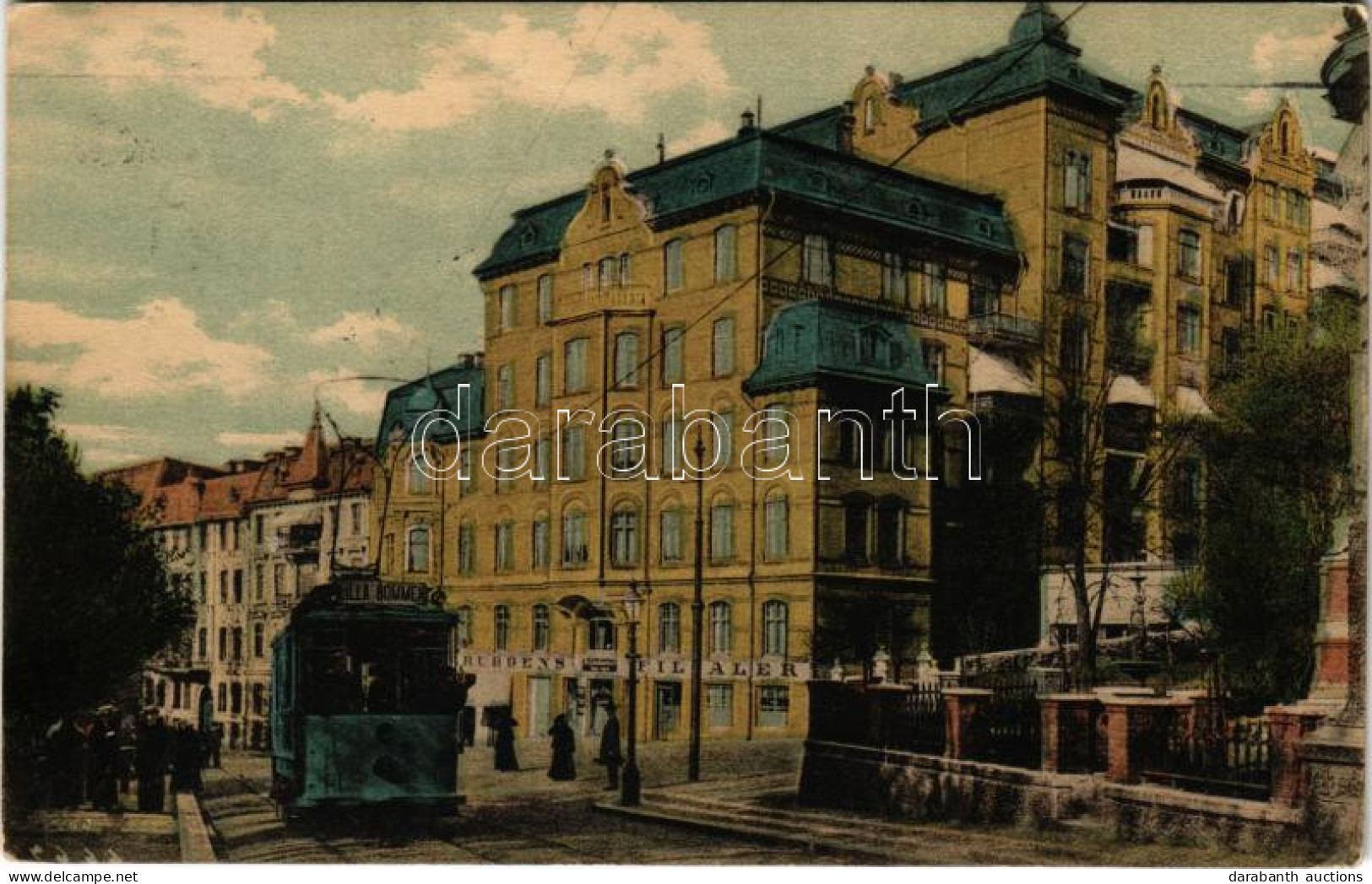 * T2 1908 Göteborg, Haga Kyrkogata / Street, Tram To Lilla Bommen, Shop - Unclassified