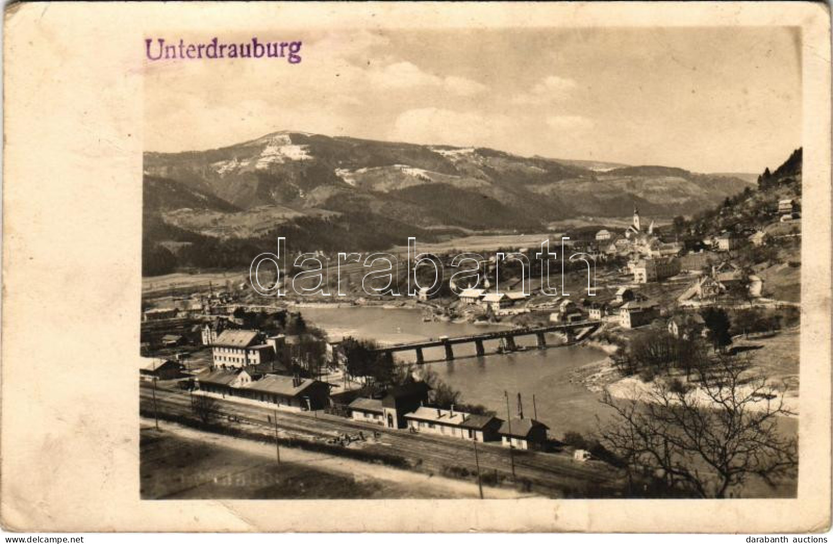 * T2/T3 Dravograd, Unterdrauburg; Railway Station. Griesold Photo (creases) - Unclassified
