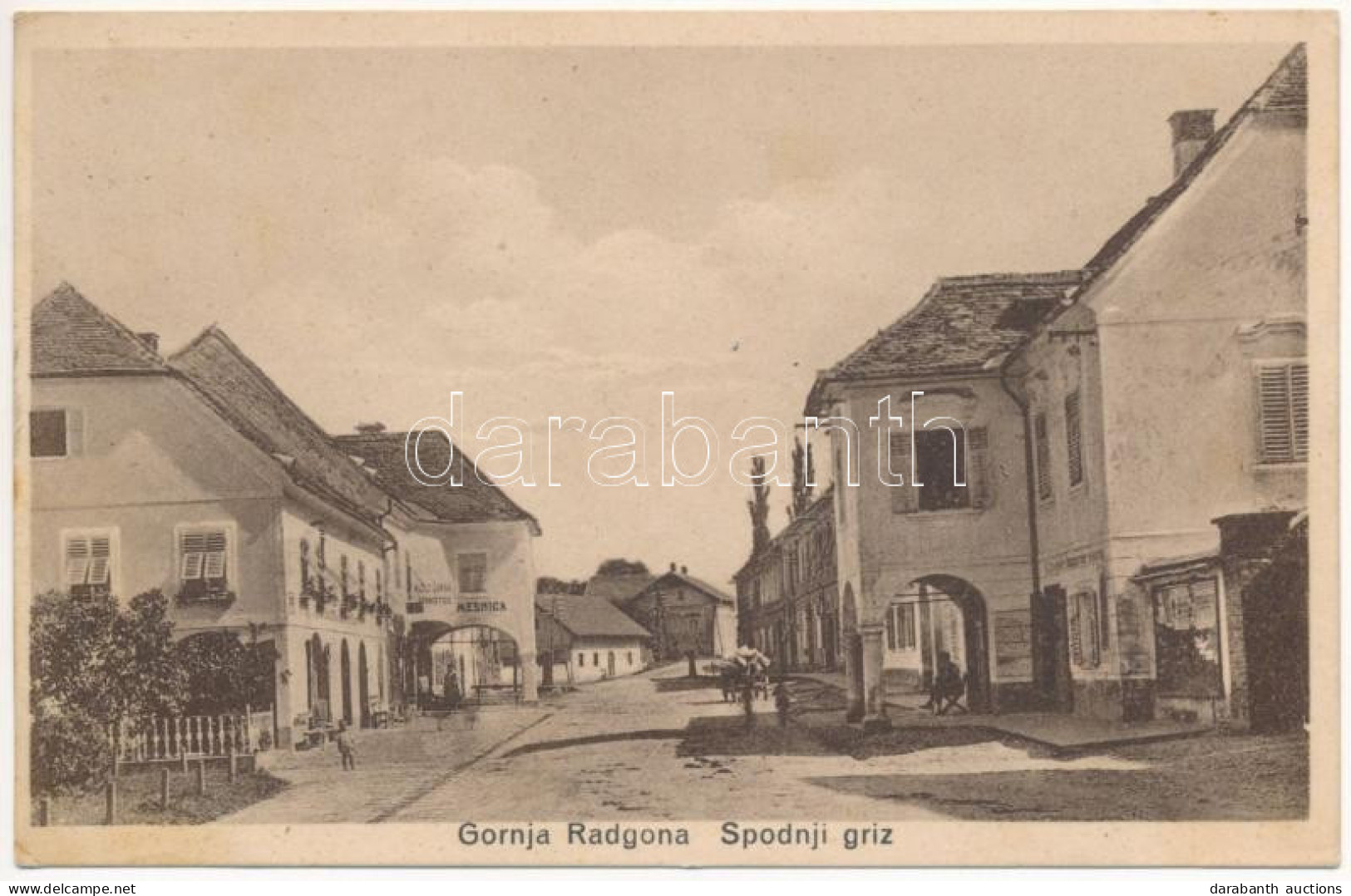 T2/T3 1934 Gornja Radgona, Oberradkersburg, Felsőregede; Spodnji Griz, Mesnica / Street, Butcher Shop (fl) - Unclassified