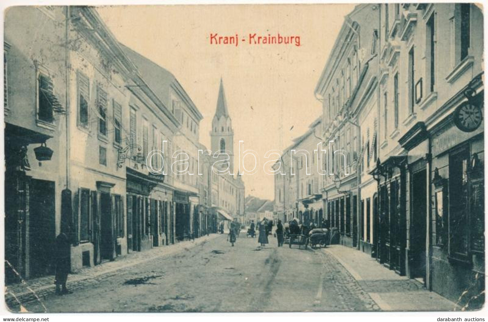 T3 Kranj, Krainburg; Street, Shop Of Logar & Kalan. W. L. Bp. 1823. (EB) - Ohne Zuordnung