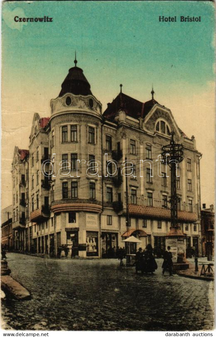 ** T3 Chernivtsi, Czernowitz, Cernauti, Csernyivci (Bukovina, Bucovina, Bukowina); Hotel Bristol, Shops Of Josef Reisch  - Non Classificati