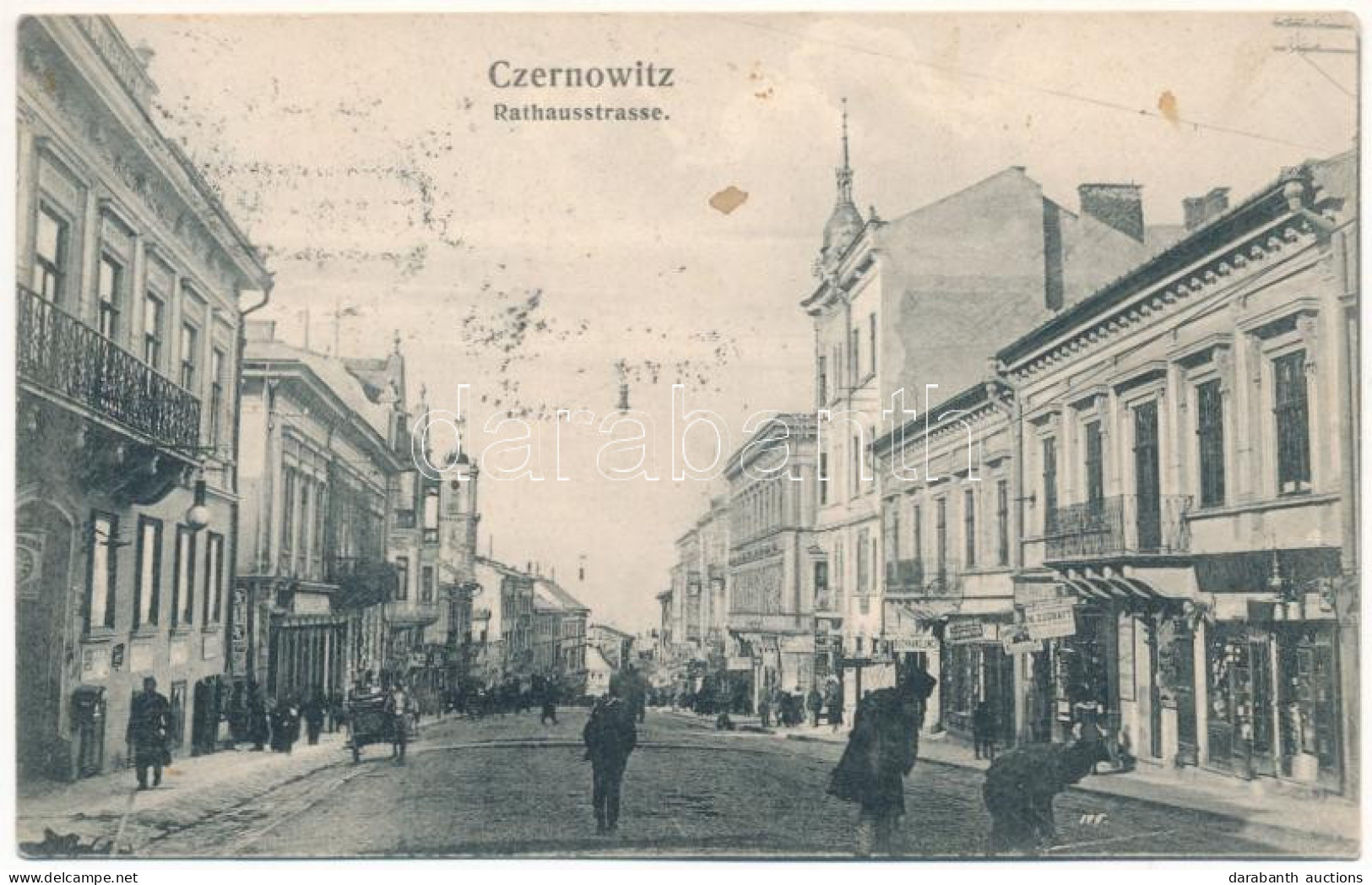 T2/T3 Chernivtsi, Czernowitz, Cernauti, Csernyivci (Bukovina, Bucovina, Bukowina); Rathausstrasse / Street View, Town Ha - Unclassified