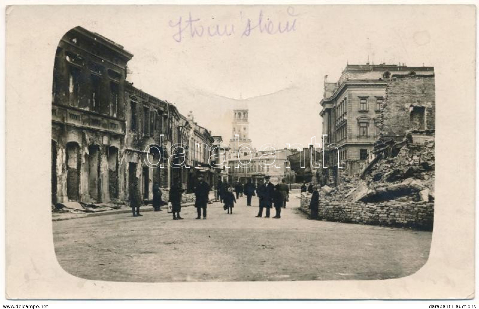 T2/T3 1918 Ivano-Frankivsk, Stanislawów, Stanislau; WWI Military Destruction, Ruins Of Buildings. Photot (fl) - Unclassified