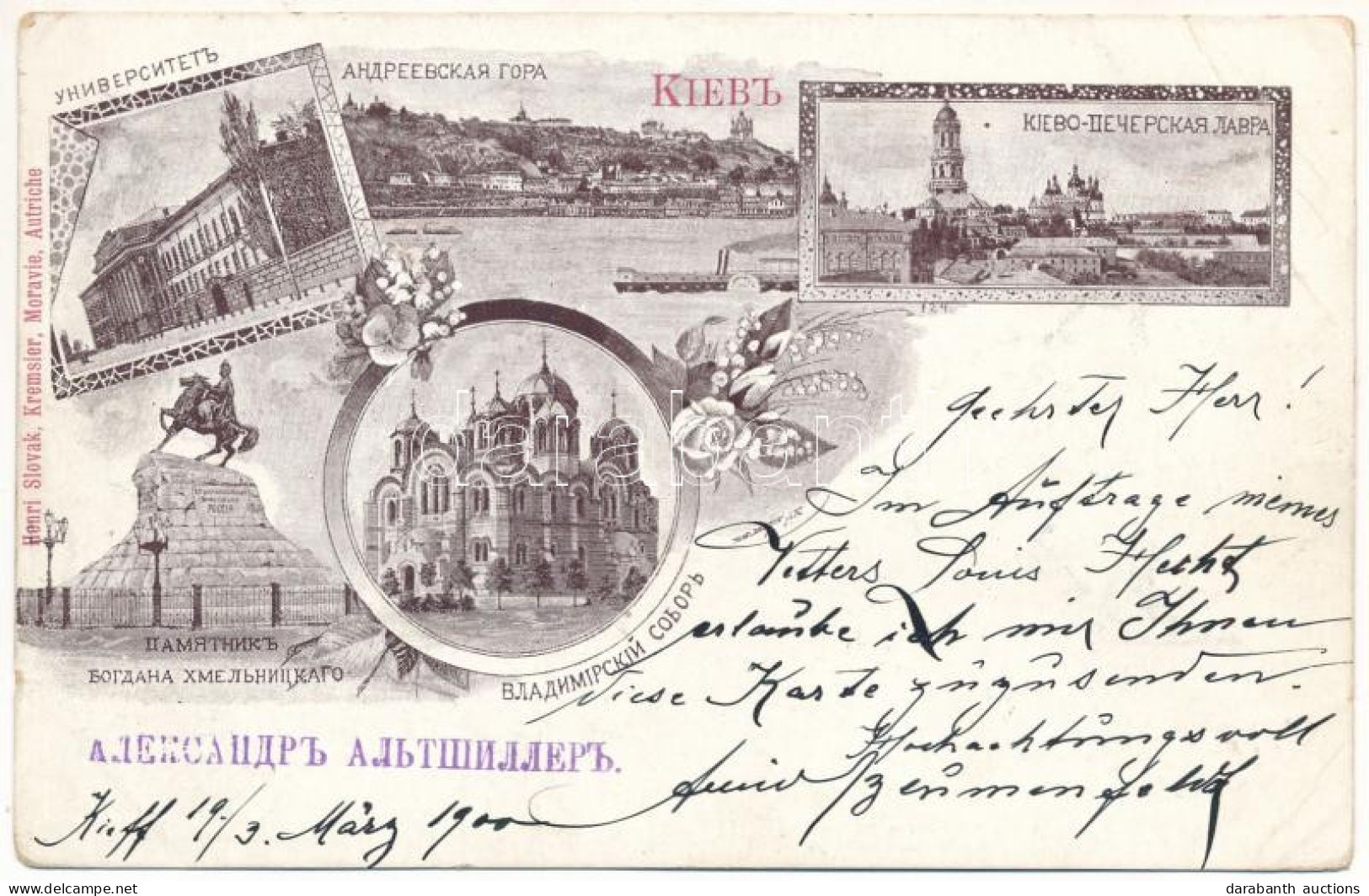 T3 1900 Kiev, Kiew, Kyiv; University, Andriyivsky Mountain, Kyiv-Pechersk Lavra Monastery, Bohdan Khmelnytsky Monument,  - Zonder Classificatie
