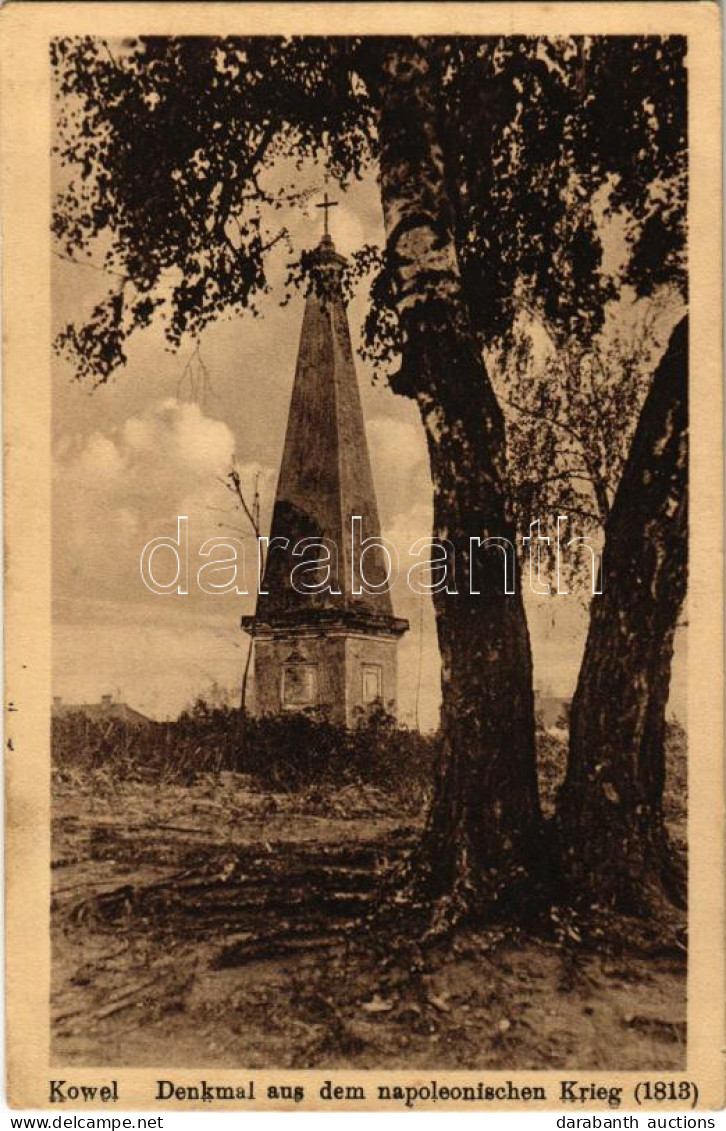 T2/T3 1917 Kovel, Kowel; Denkmal Aus Dem Napolenoischen Krieg (1813) / War Monument + "4. A. K. K.u.K. Feldgendarmerie K - Non Classés