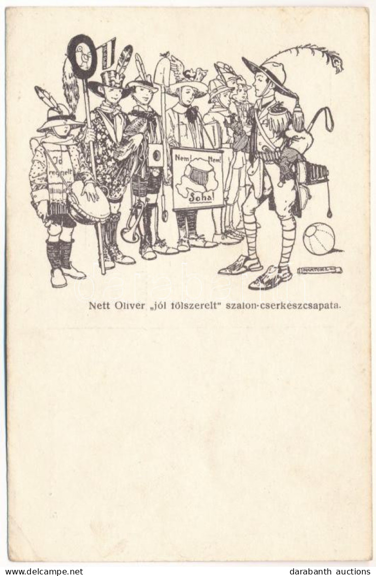 ** T2/T3 Nett Olivér "jól Fölszerelt" Szalon-cserkészcsapata. R.M. Cserkészcsapat 9. / Hungarian Irredenta Scourt Art S: - Zonder Classificatie