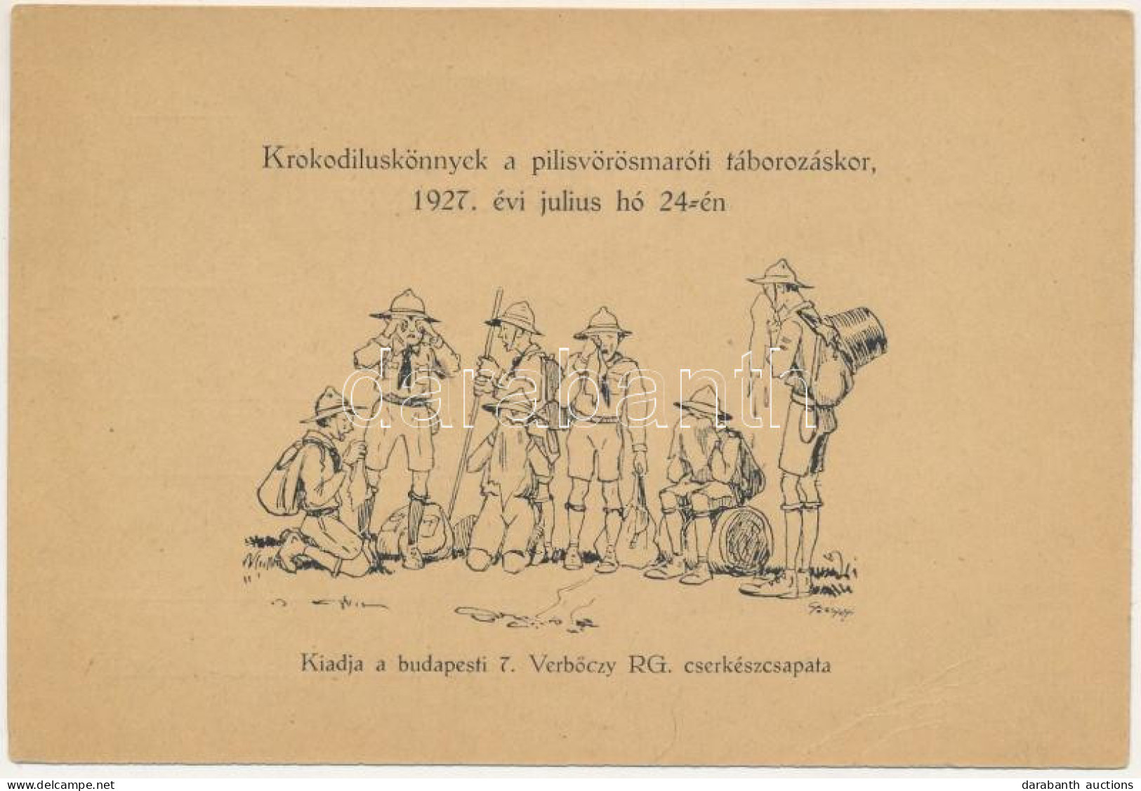 ** T3 Krokodiluskönnyek A Pilisvörösmaróti Táborozáskor, Síró Cserkészek. Kiadja A Budapesti 7. Verbőczy RG. Cserkészcsa - Zonder Classificatie