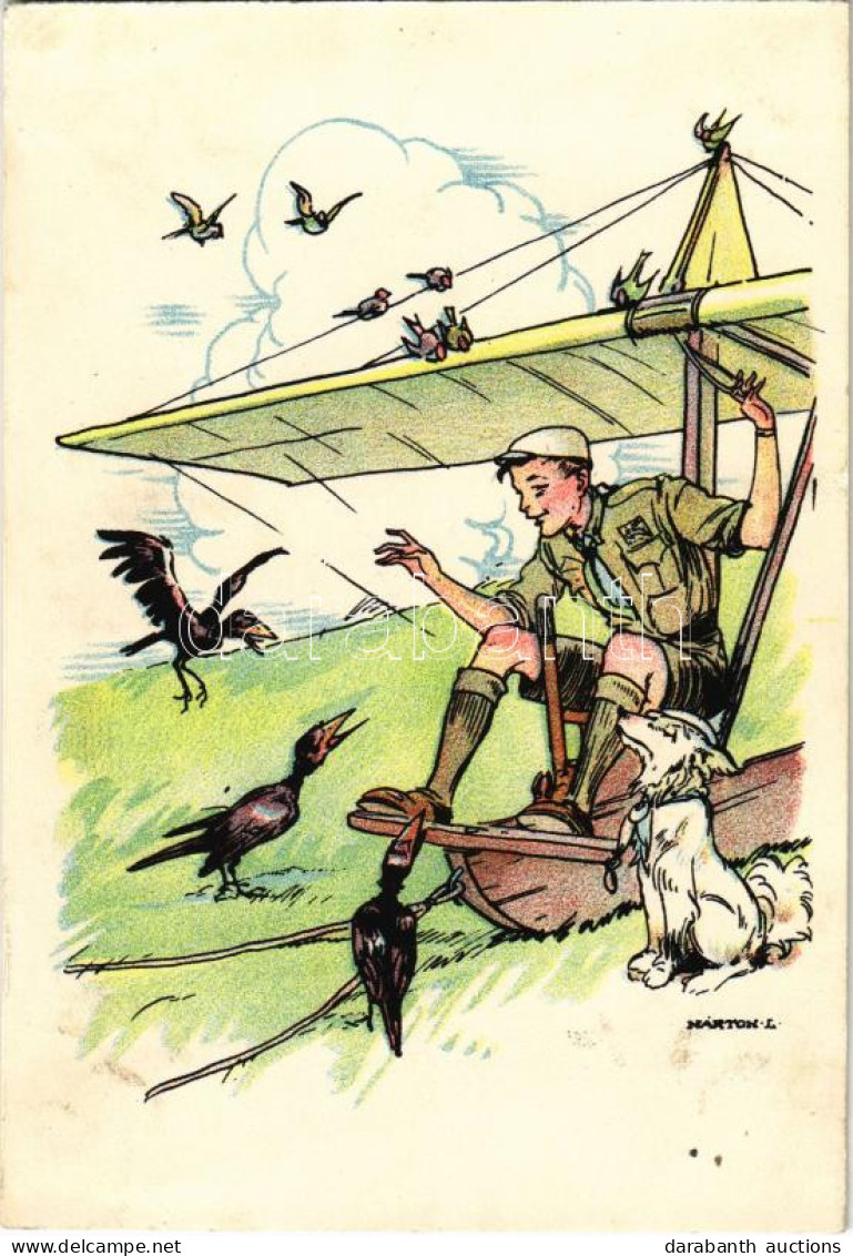 ** T2/T3 Cserkész Művészlap. Magyar Cserkészszövetség Kiadása. Klösz Gy. és Fia / Hungarian Boy Scout Art Postcard S: Má - Ohne Zuordnung