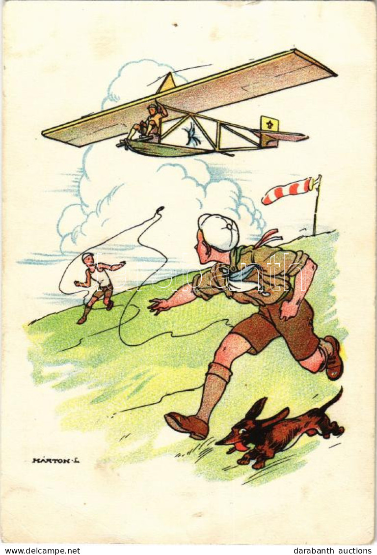 ** T4 Cserkész Művészlap. Magyar Cserkészszövetség Kiadása. Klösz Gy. és Fia / Hungarian Boy Scout Art Postcard S: Márto - Zonder Classificatie