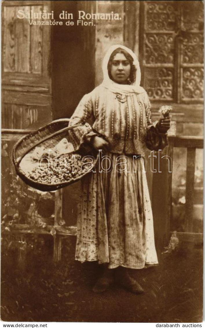 ** T2 Salutari Din Romania. Vanzatoare De Flori / Román Népviselet, Virágárus / Romanian Folklore, Flower Seller - Ohne Zuordnung