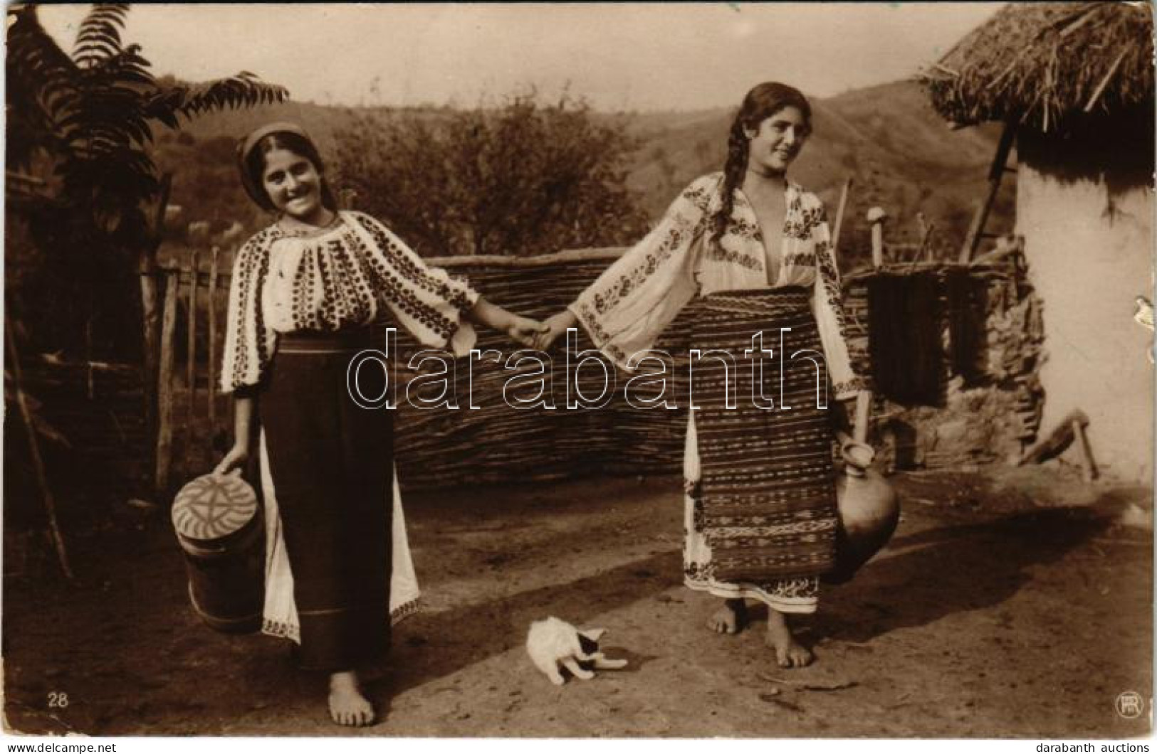 T2/T3 1924 Román Népviselet / Romanian Folklore. Colectia A. Bellu. Editura "Cartea Roameasca" Bucuresti (kis Szakadás / - Non Classés