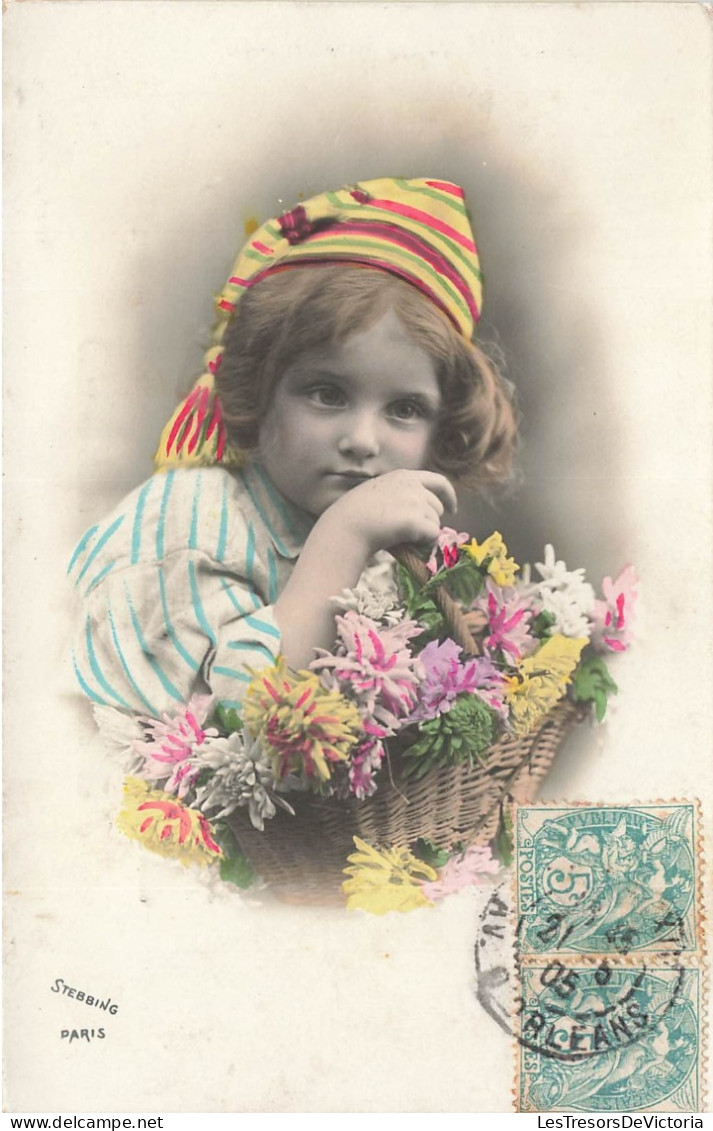 ENFANTS - Jeune Fille Avec Des Fleurs - Fantaisie - Carte Postale Ancienne - Other & Unclassified