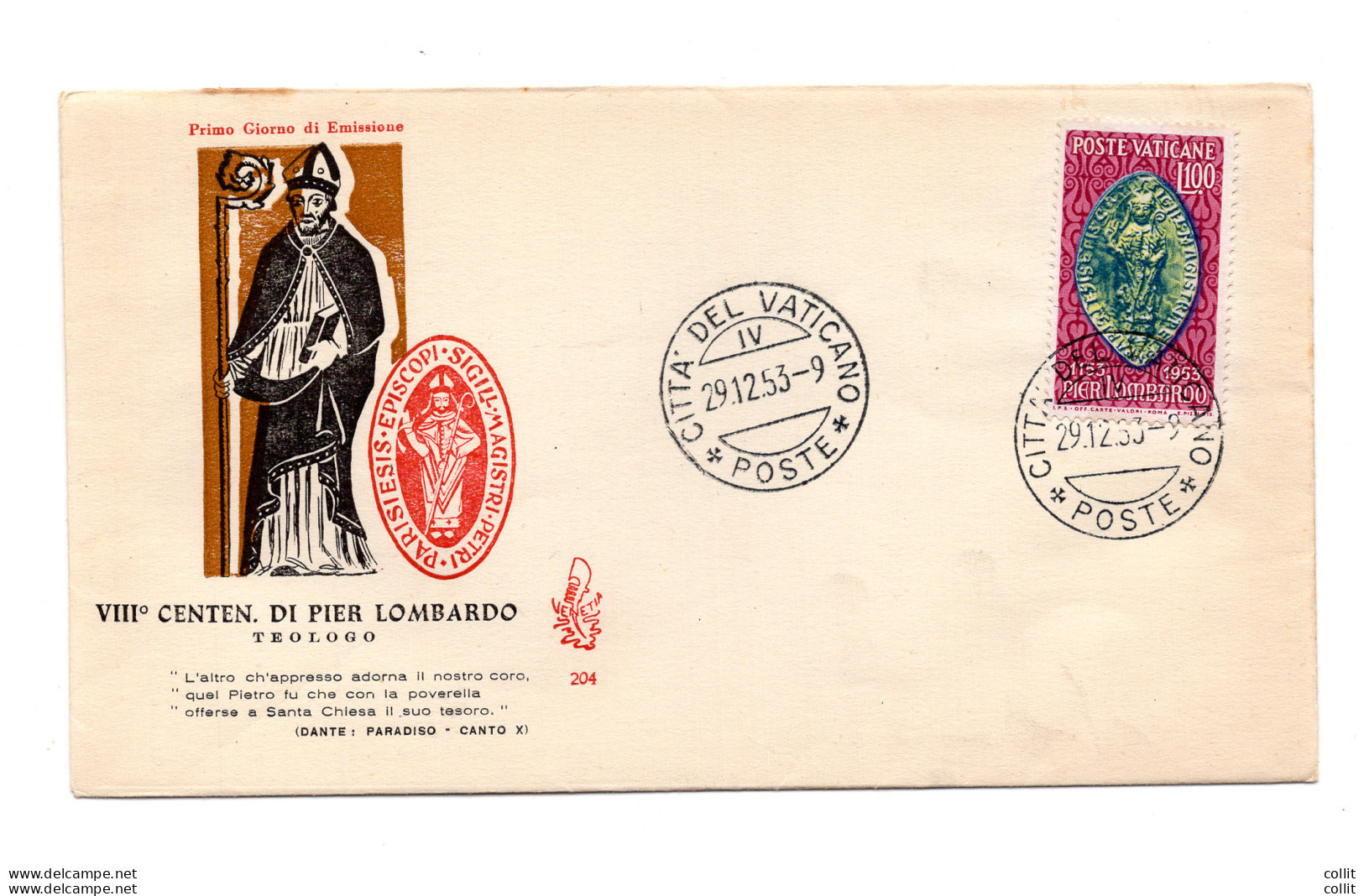 Vaticano - Pier Lombardo N. 173 Su Busta FDC - FDC