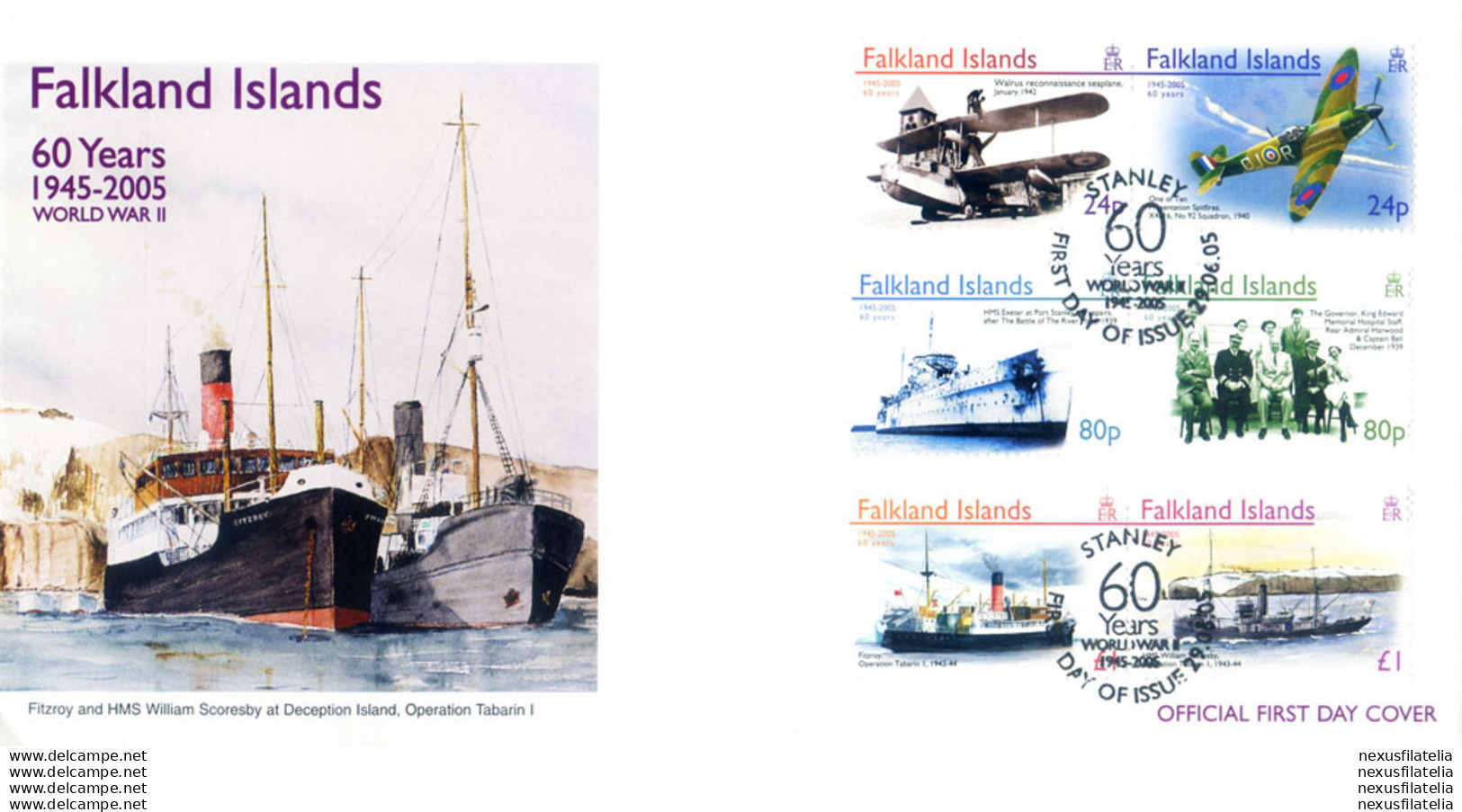 60° Della Fine Della Seconda Guerra Mondiale. FDC 2005. - Falkland Islands