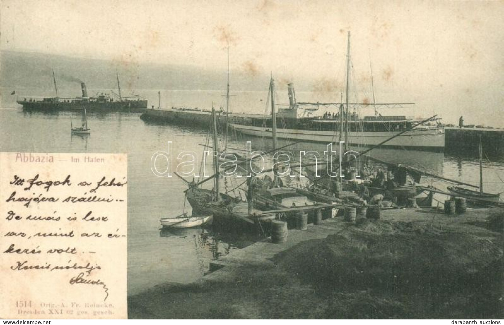 T2/T3 1905 Abbazia, Opatija; SIRÁLY Egycsavaros Tengeri Személyszállító Gőzhajó / Salondampfer / Hungarian Sea-going Pas - Unclassified