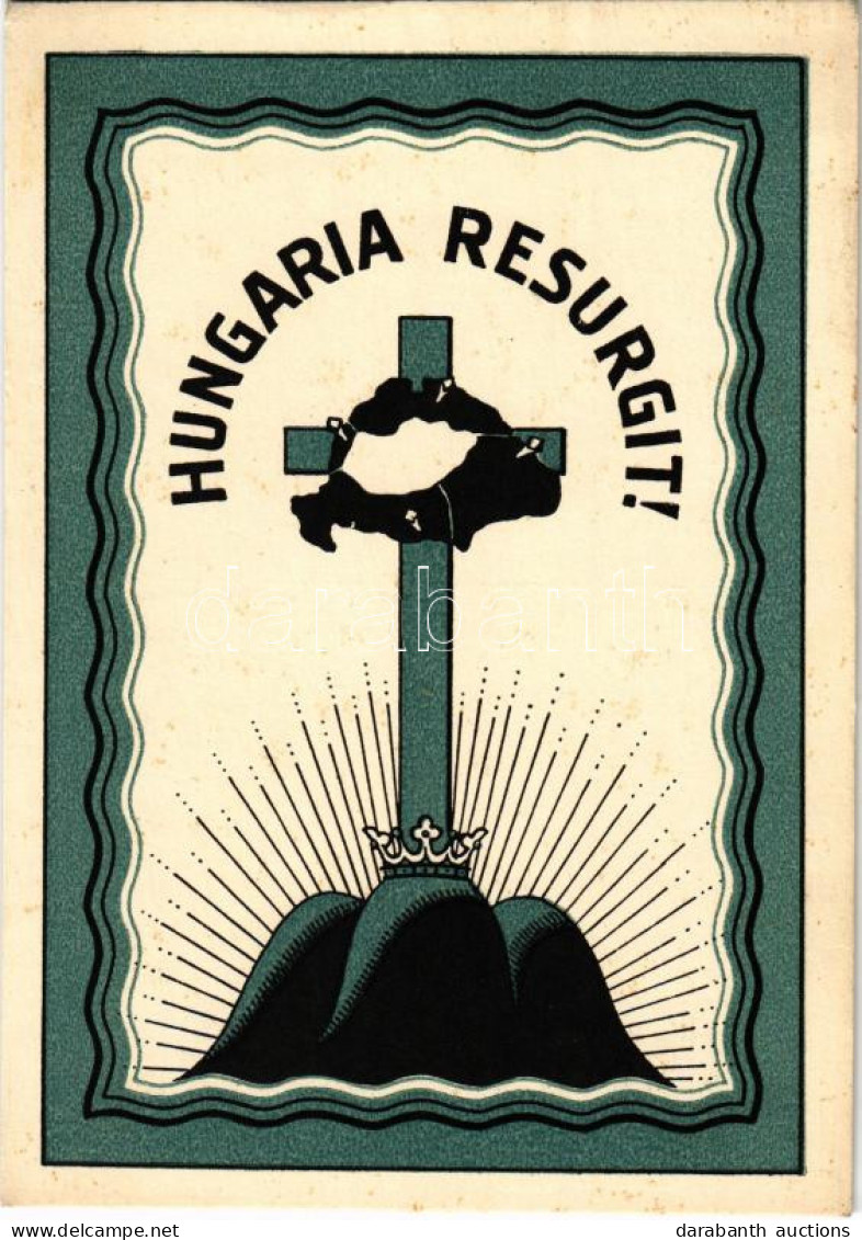** T2/T3 Hungaria Resurgit! Magyar Nemzeti Szövetség Kiadása / Hungarian Irredenta Propaganda Art Postcard (fl) - Zonder Classificatie