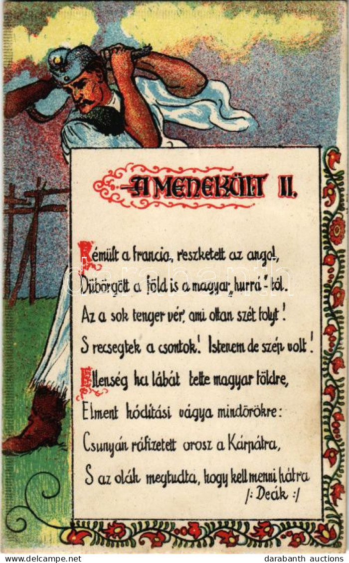 T2/T3 1923 A Menekült II. Kiadja Deák J. / Hungarian Irredenta Propaganda Art Postcard, Litho (EK) - Zonder Classificatie