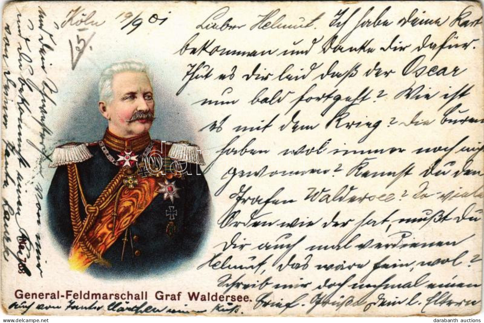 T3 1901 General-Feldmarschall Graf Waldersee / Alfred Von Waldersee. Litho (worn Corners) - Unclassified