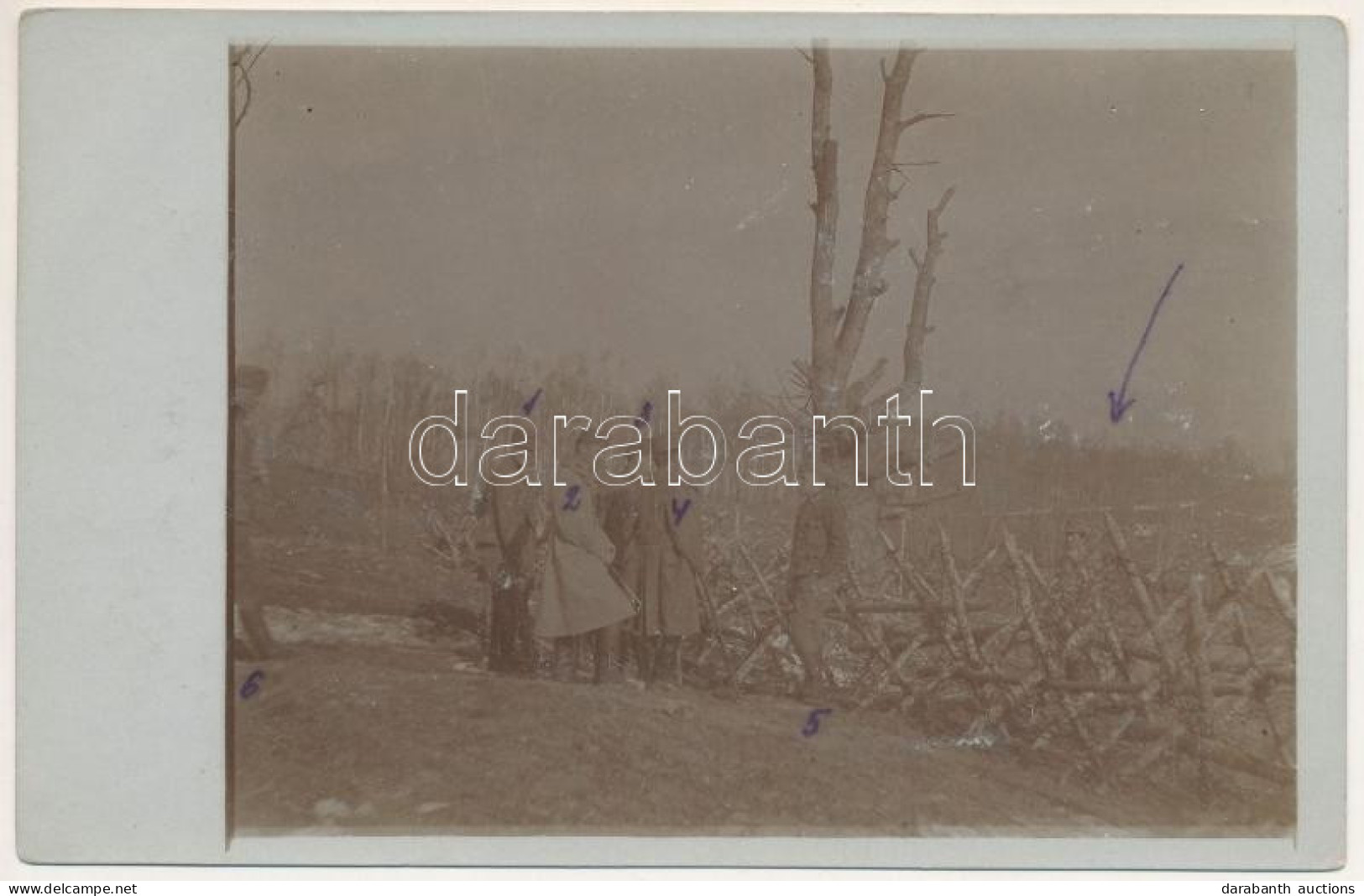 * T2/T3 1918 Román Front, Osztrák-magyar Katonák és Román Tiszt / WWI Austro-Hungarian K.u.K. Military, Soldiers. Photo - Non Classificati