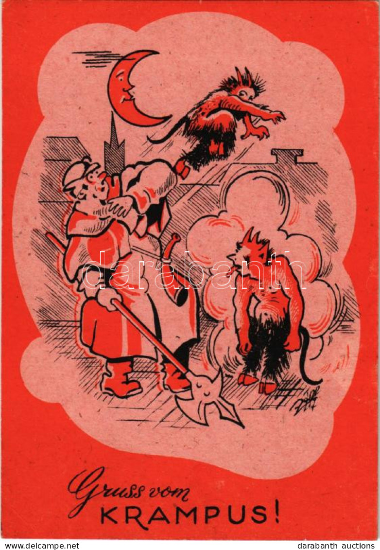 T2 1947 Gruss Vom Krampus With Saint Nicholas / Krampuszok - Ohne Zuordnung