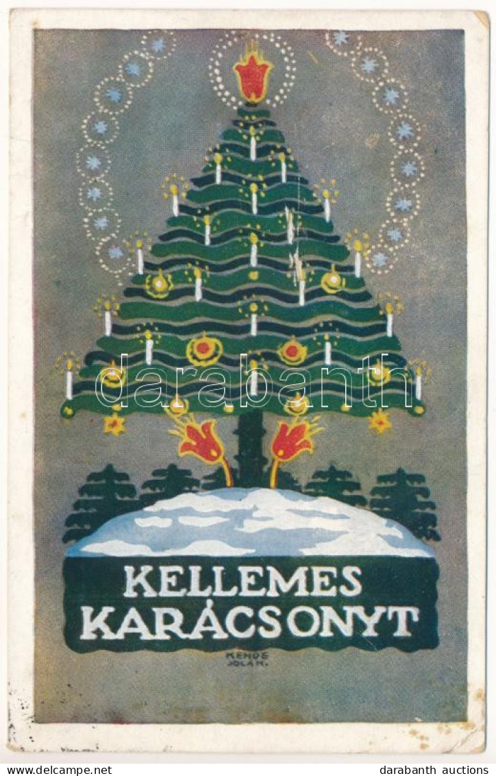 T2/T3 1938 Kellemes Karácsonyt! Rigler József Ede Kiadása / Hungarian Christmas Greeting Art Postcard S: Kende Jolán (EK - Non Classés