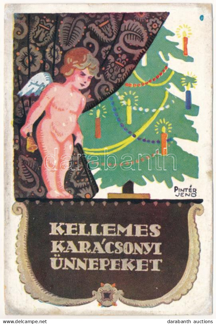 T4 1935 Kellemes Karácsonyi ünnepeket! Rigler József Ede Kiadása / Hungarian Christmas Greeting Art Postcard S: Pintér J - Non Classés