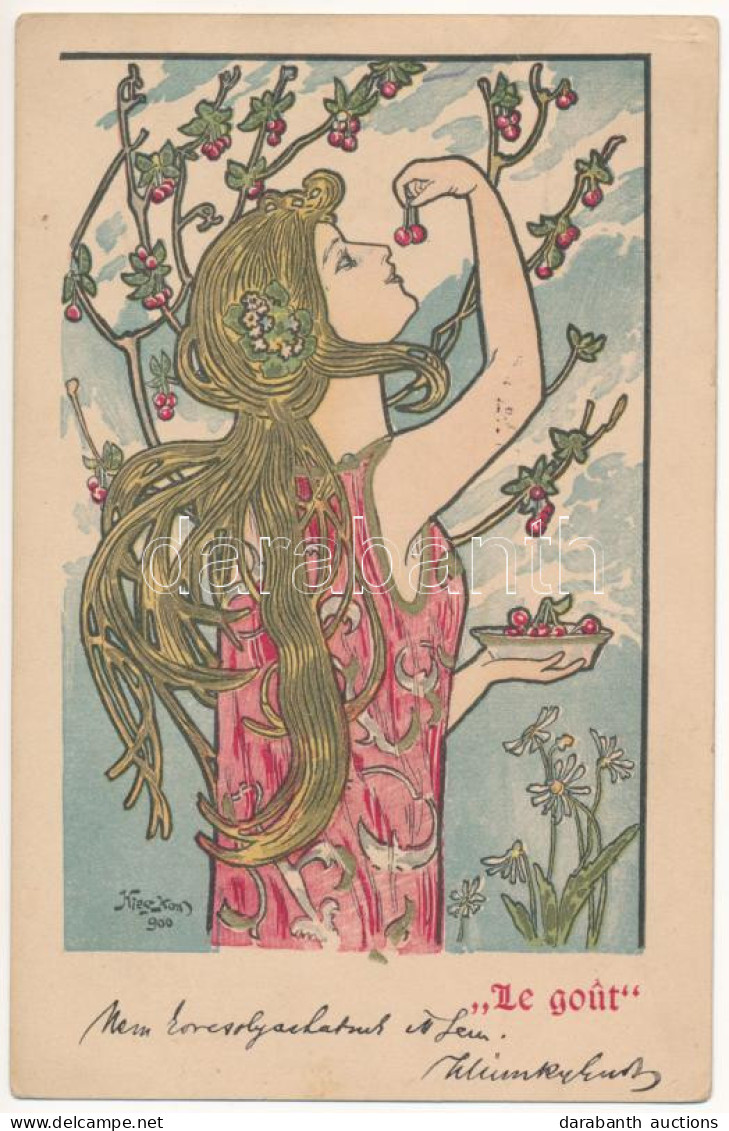 T2 1901 Le Gout / Taste. Art Nouveau Litho Postcard S: Kieszkow - Zonder Classificatie