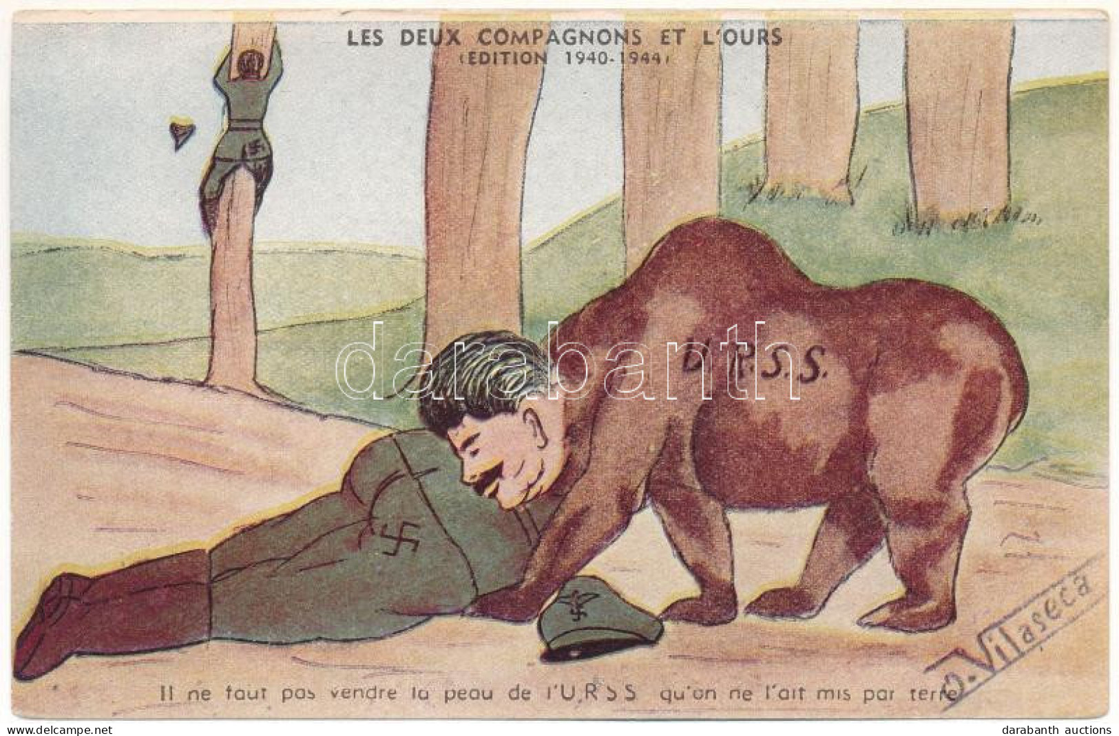 ** T2/T3 Les Deux Compagnons Et L'Ours (Edition 1940-1944). Il Ne Tout Pas Vendre La Peau De L'URSS Qu'on Ne L'ait Mis P - Non Classés