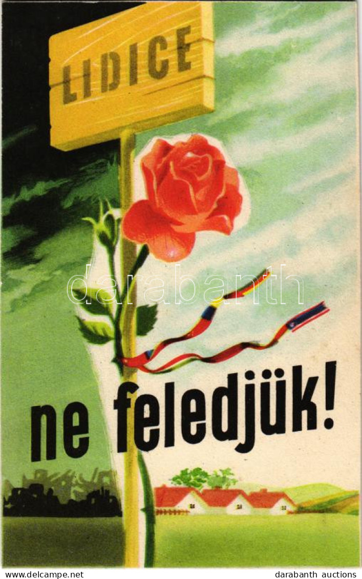 * 1955 Lidice - Ne Feledjük! Ötven Nemzet Küldte El Rózsatőit élő Tiltakozása Jeléül A Fasiszta Pusztítás Helyén újjáépü - Zonder Classificatie