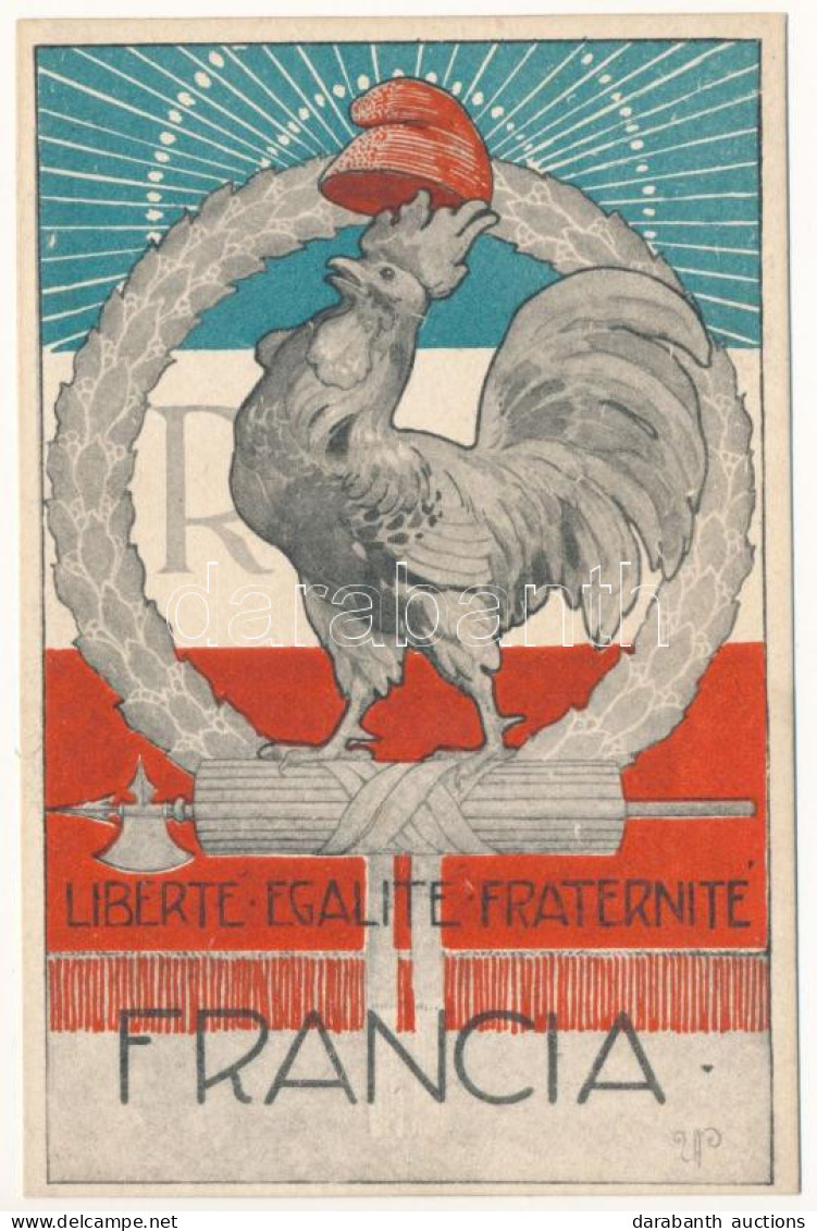 ** T1/T2 Liberté, Égalité, Fraternité / 'Liberty, Equality, Fraternity' WWI French Propaganda, Coat Of Arms, Flag . U. P - Non Classés